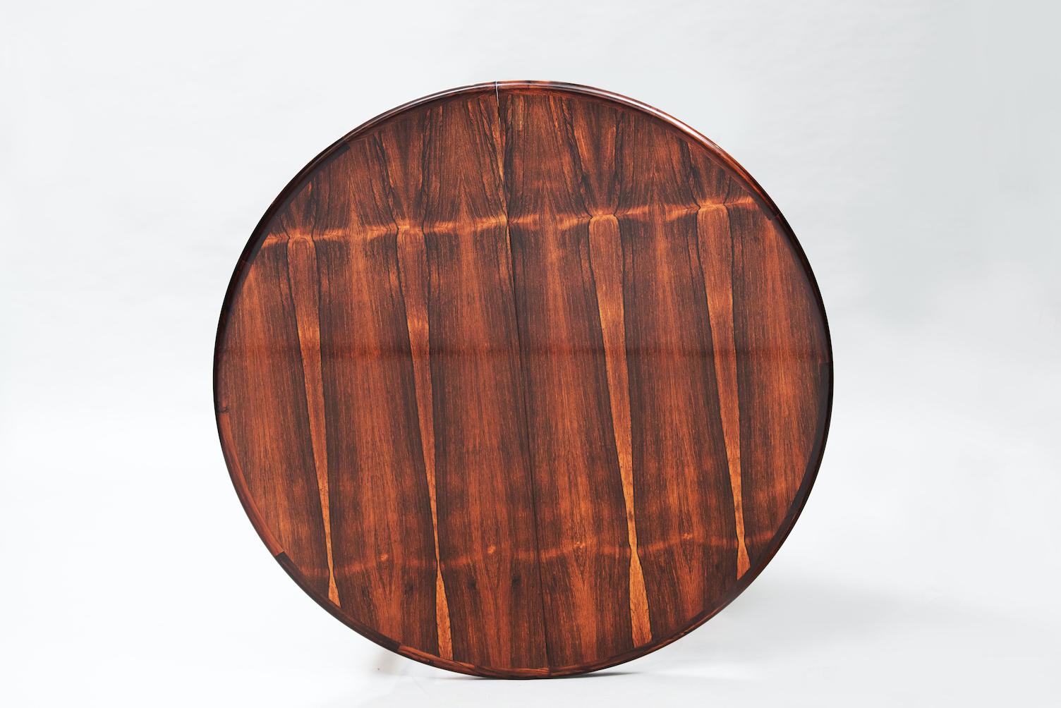 Varnished Rosewood Mid-Century Modern Danish Dining Table
