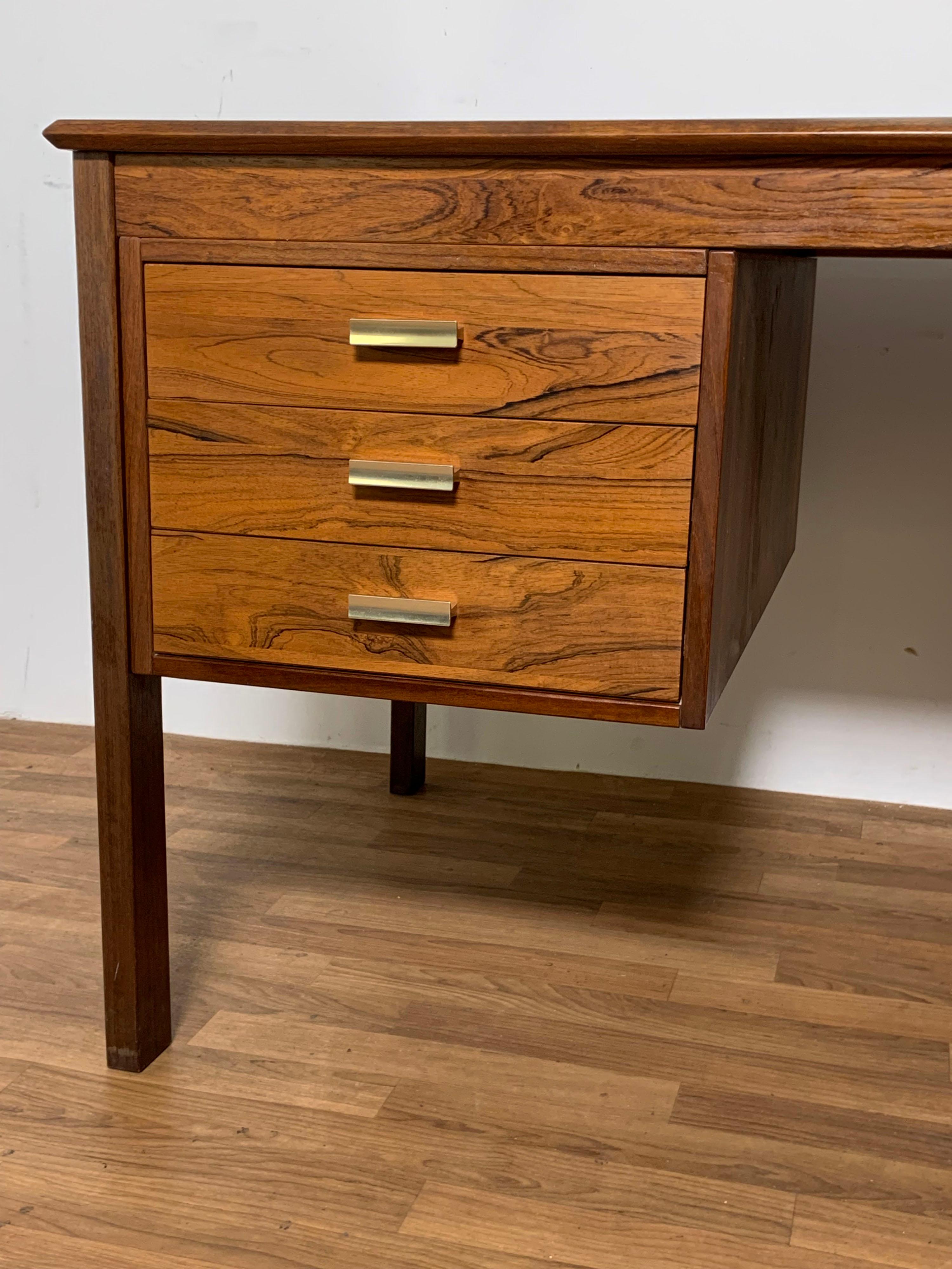 Scandinavian Modern Rosewood Mid-Century Modern Desk, Made in Sweden, Circa 1960s