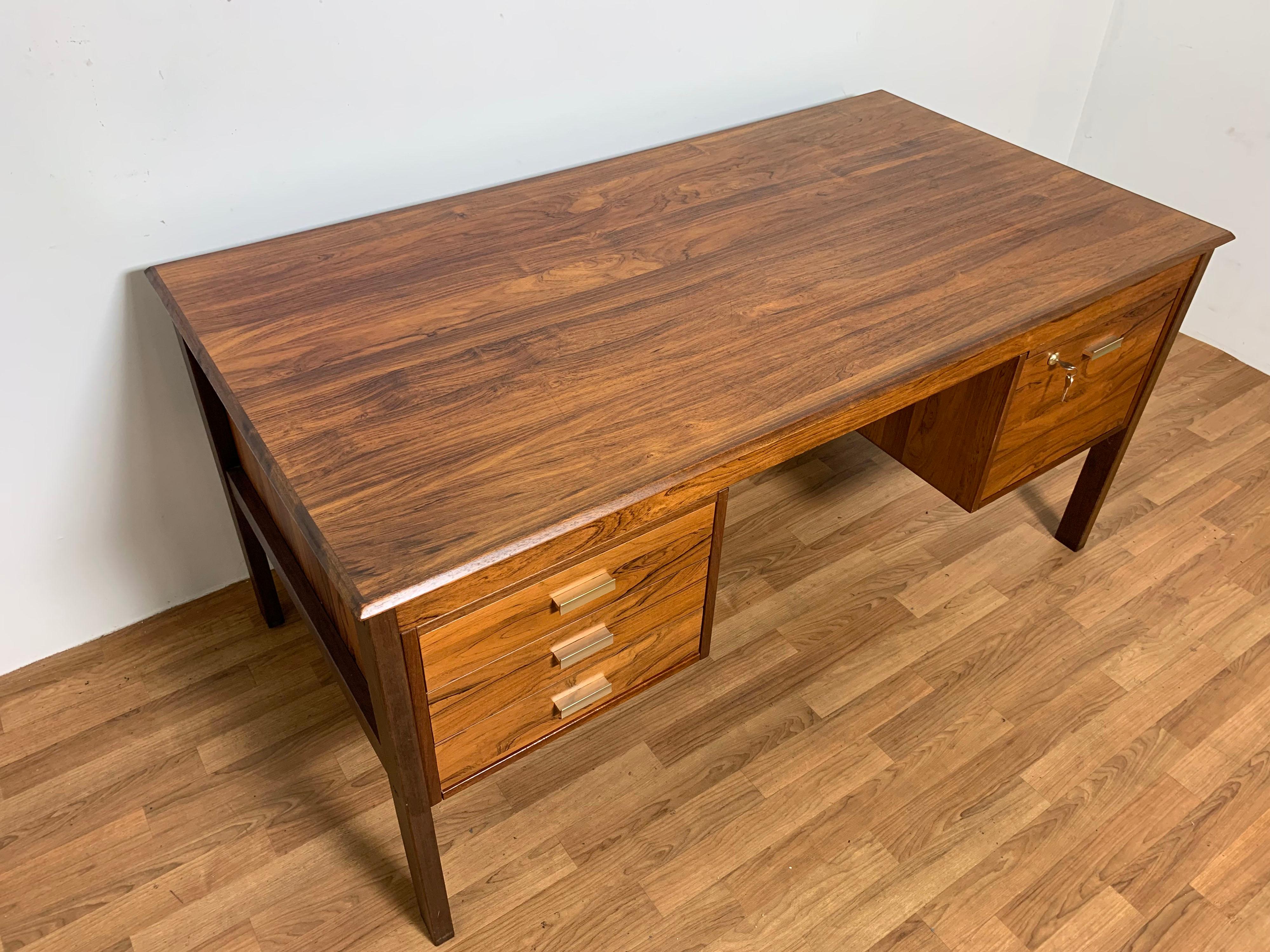 Mid-20th Century Rosewood Mid-Century Modern Desk, Made in Sweden, Circa 1960s