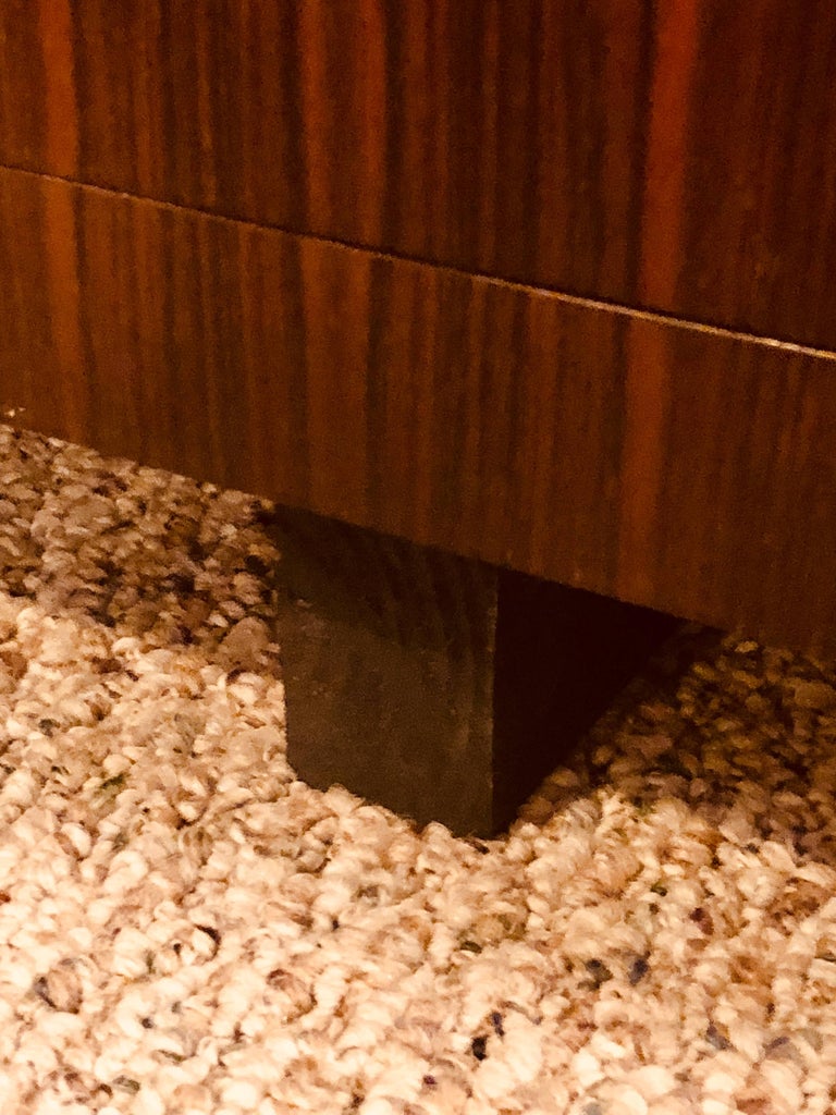 Rosewood MidCentury Modern Floating Office Sideboard with Filing