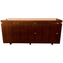 Rosewood Mid-Century Modern Floating Office Sideboard with Filing Cabinets