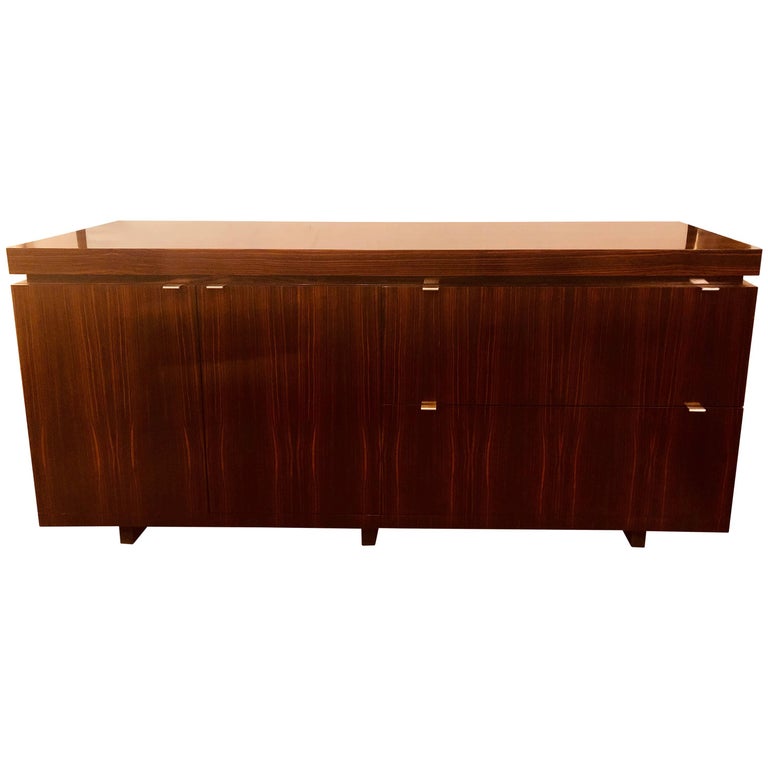 Rosewood MidCentury Modern Floating Office Sideboard with Filing