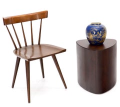 Rosewood Mid-Century Modern Rounded Triangle Shape Side End Table Stand Pedestal