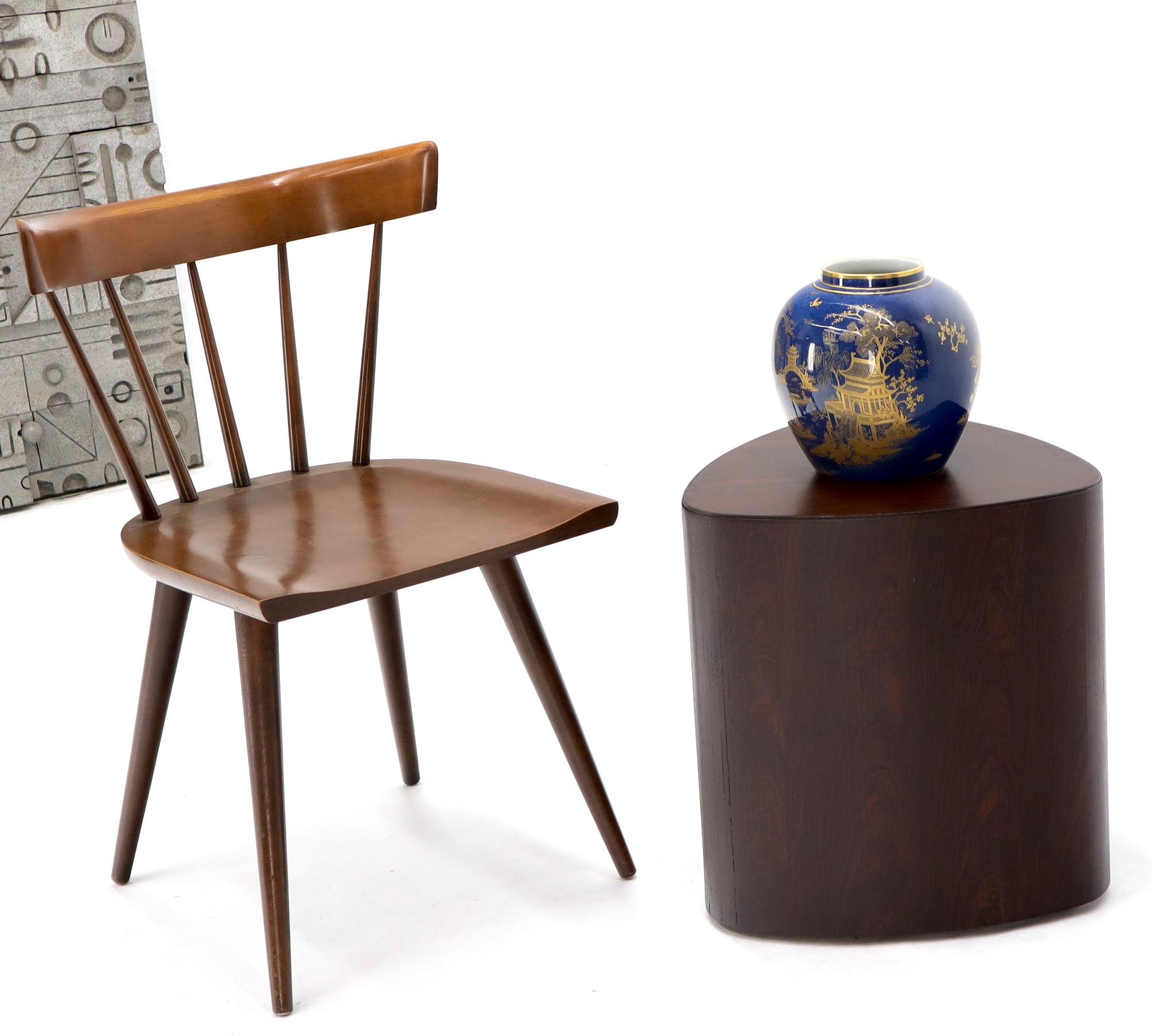 Rosewood Mid-Century Modern Rounded Triangle Shape Side End Table Stand Pedestal 2