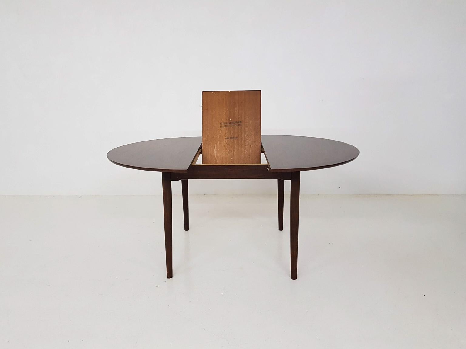 Veneer Rosewood Mid-Century Modern Set of Dining Table and Chairs, Dutch Design 1960s