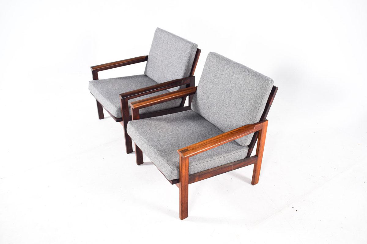 Danish Rosewood Midcentury Armchairs, Model Capella, Designed by Illum Wikkelso