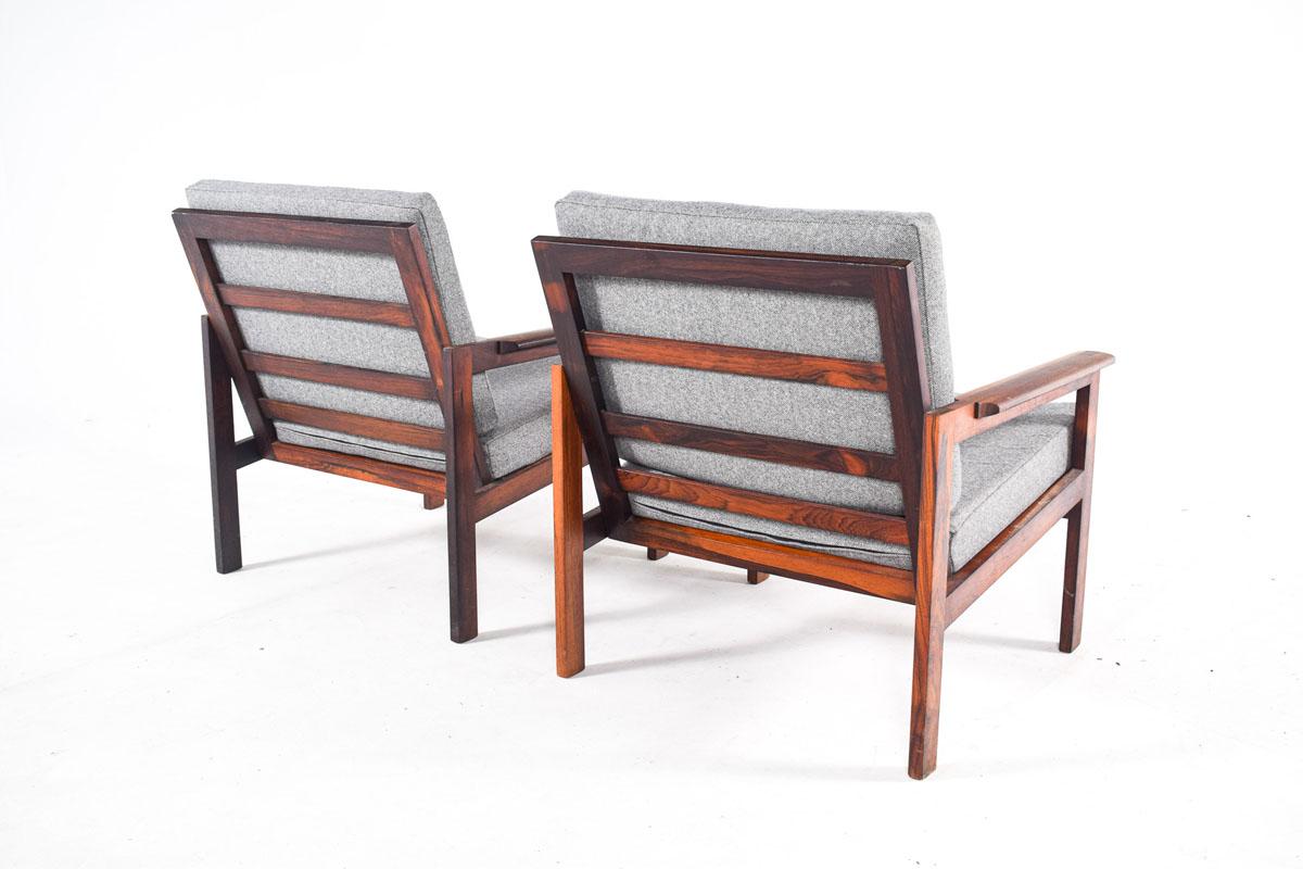 Mid-20th Century Rosewood Midcentury Armchairs, Model Capella, Designed by Illum Wikkelso