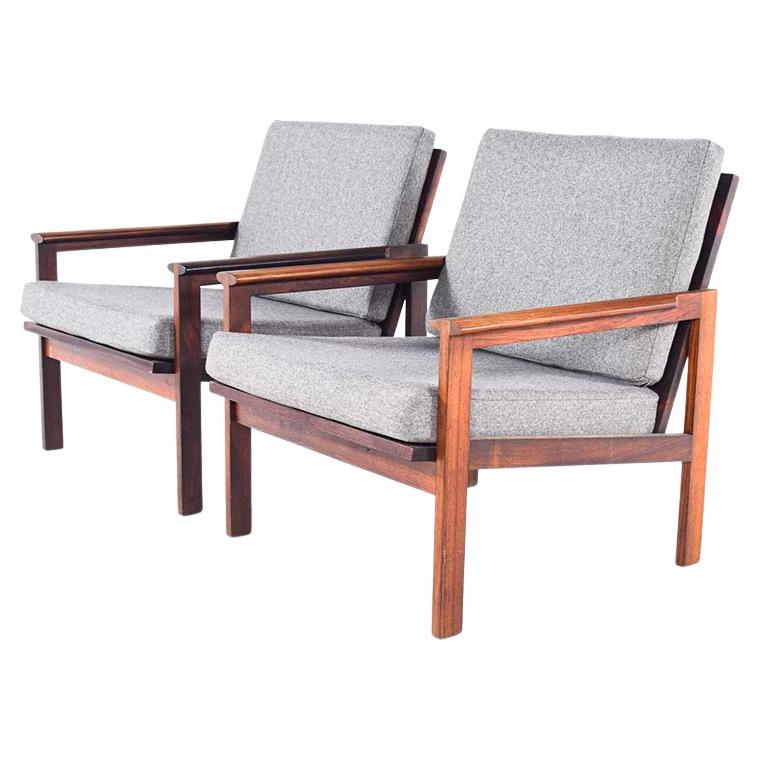 Rosewood Midcentury Armchairs, Model Capella, Designed by Illum Wikkelso