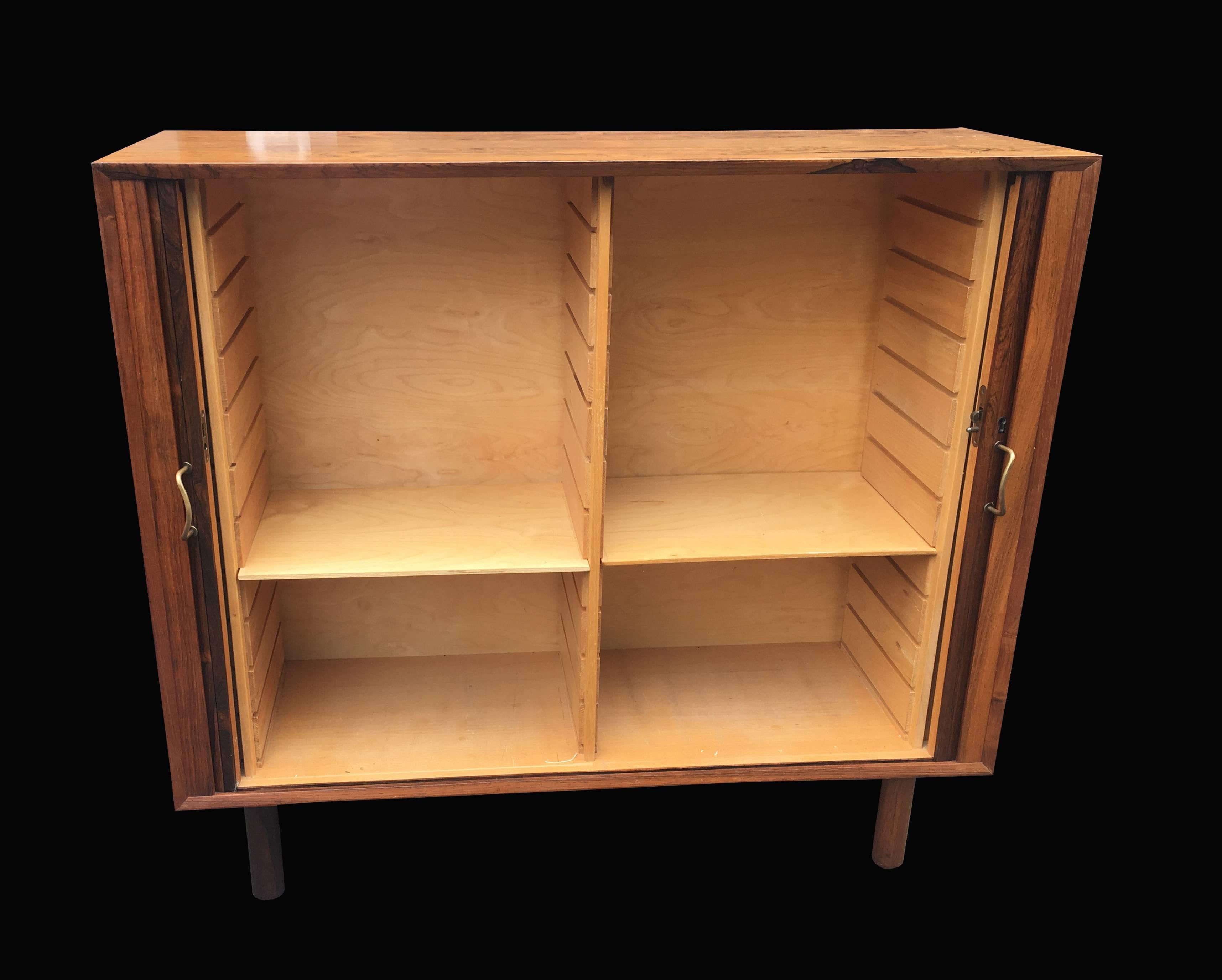 20th Century Rosewood Midcentury Danish Tambour Cabinet