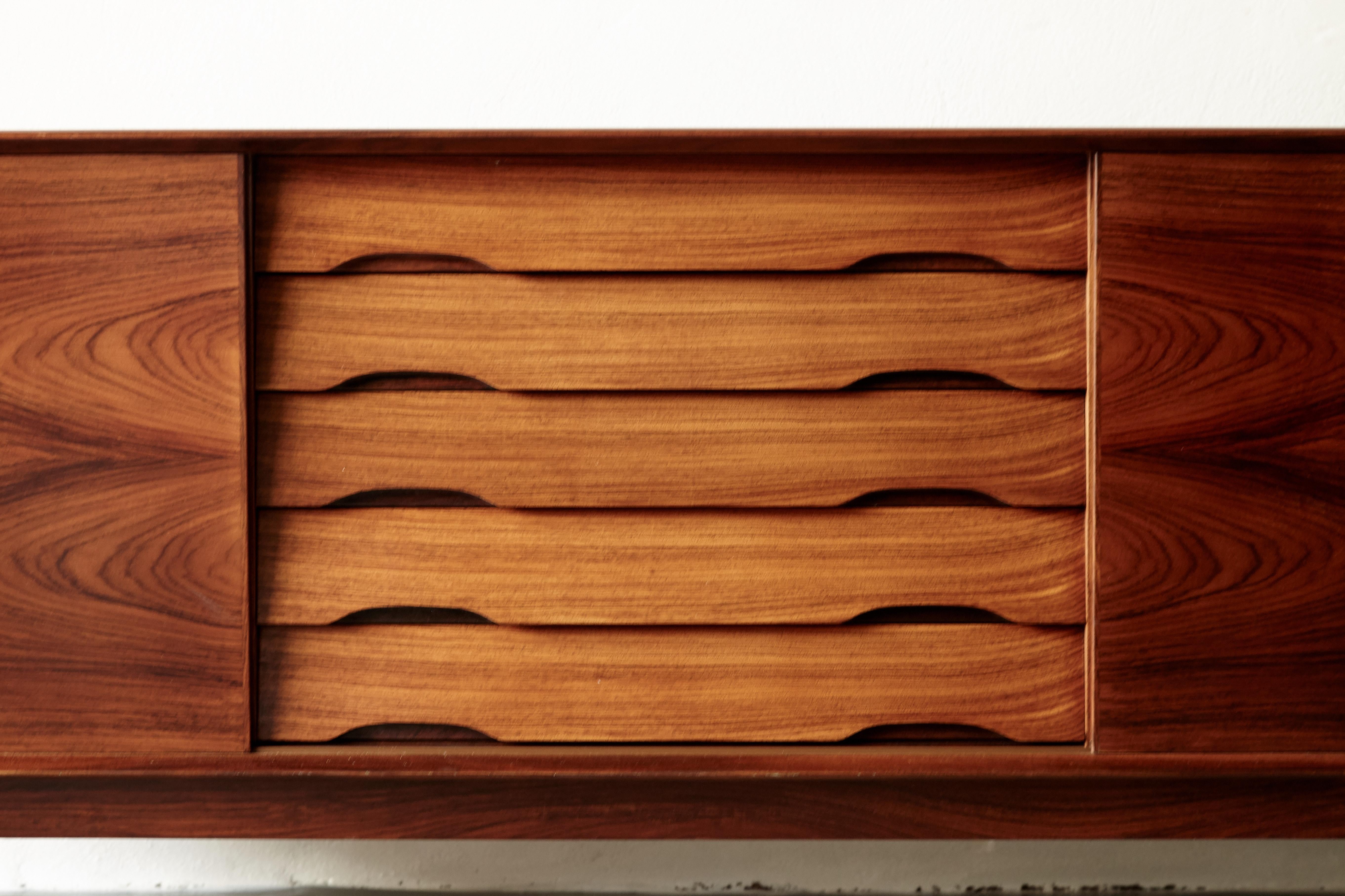 20th Century Rosewood Midcentury No. 65 sideboard by Skovby Mobler, Denmark, 1960s