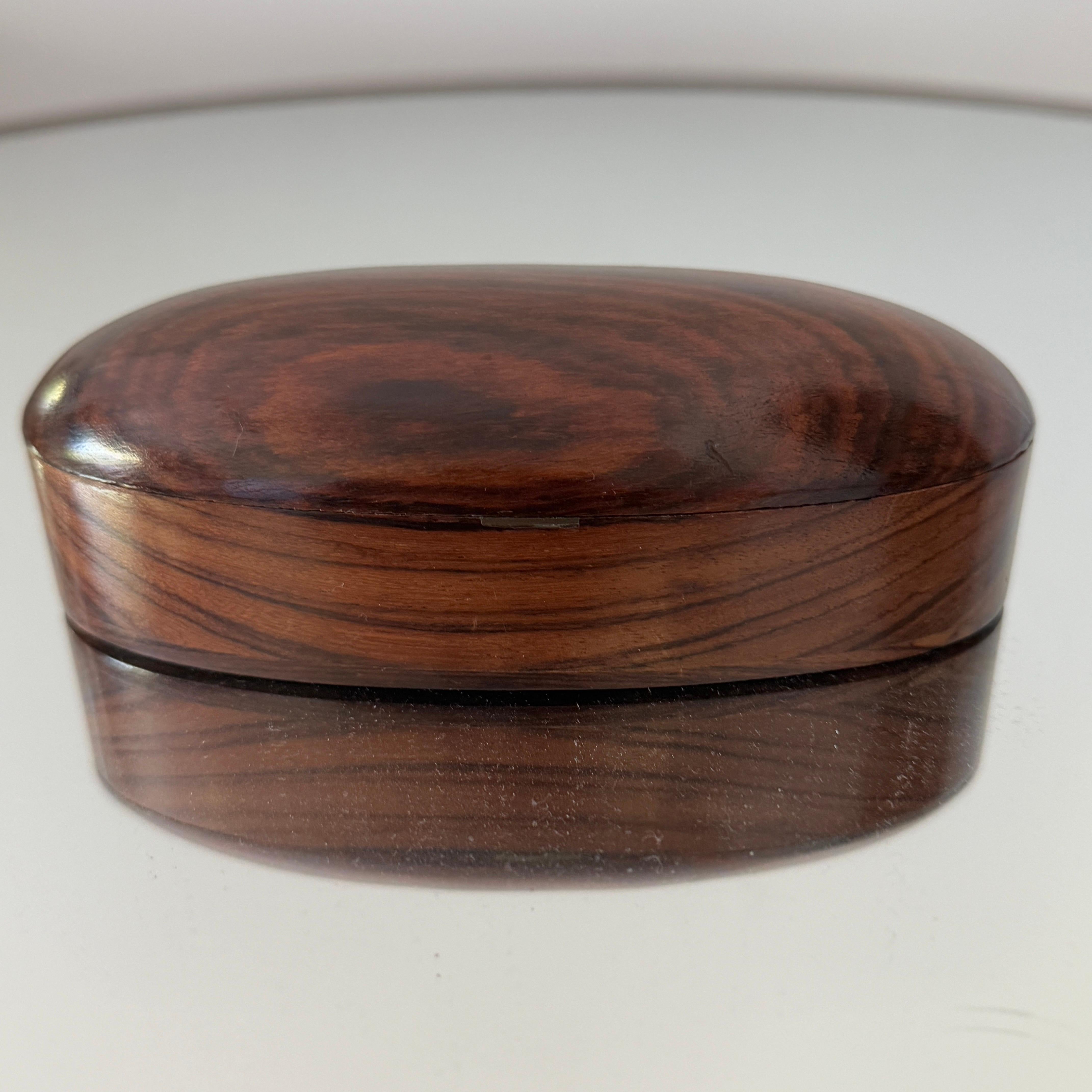 Hand-Carved Rosewood Minimalist Trinket Box For Sale