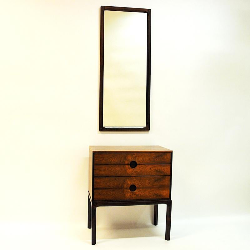 Scandinavian Modern Rosewood Mirror and Drawer Midcentury Set by Kai Kristiansen, Denmark, 1950s