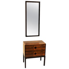 Rosewood Mirror and Drawer Midcentury Set by Kai Kristiansen, Denmark, 1950s