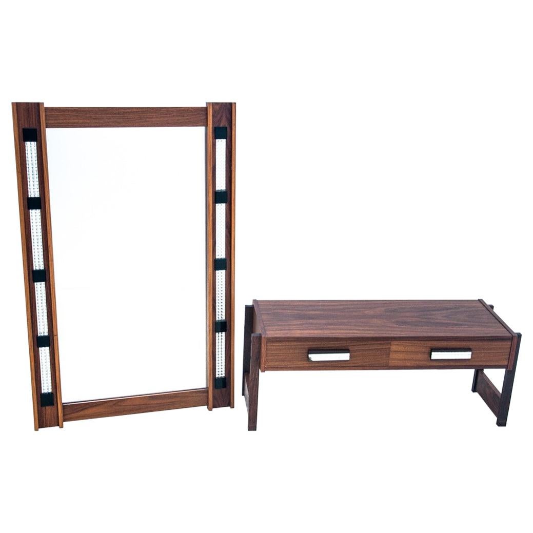 Rosewood Mirror with Commode, 1960s