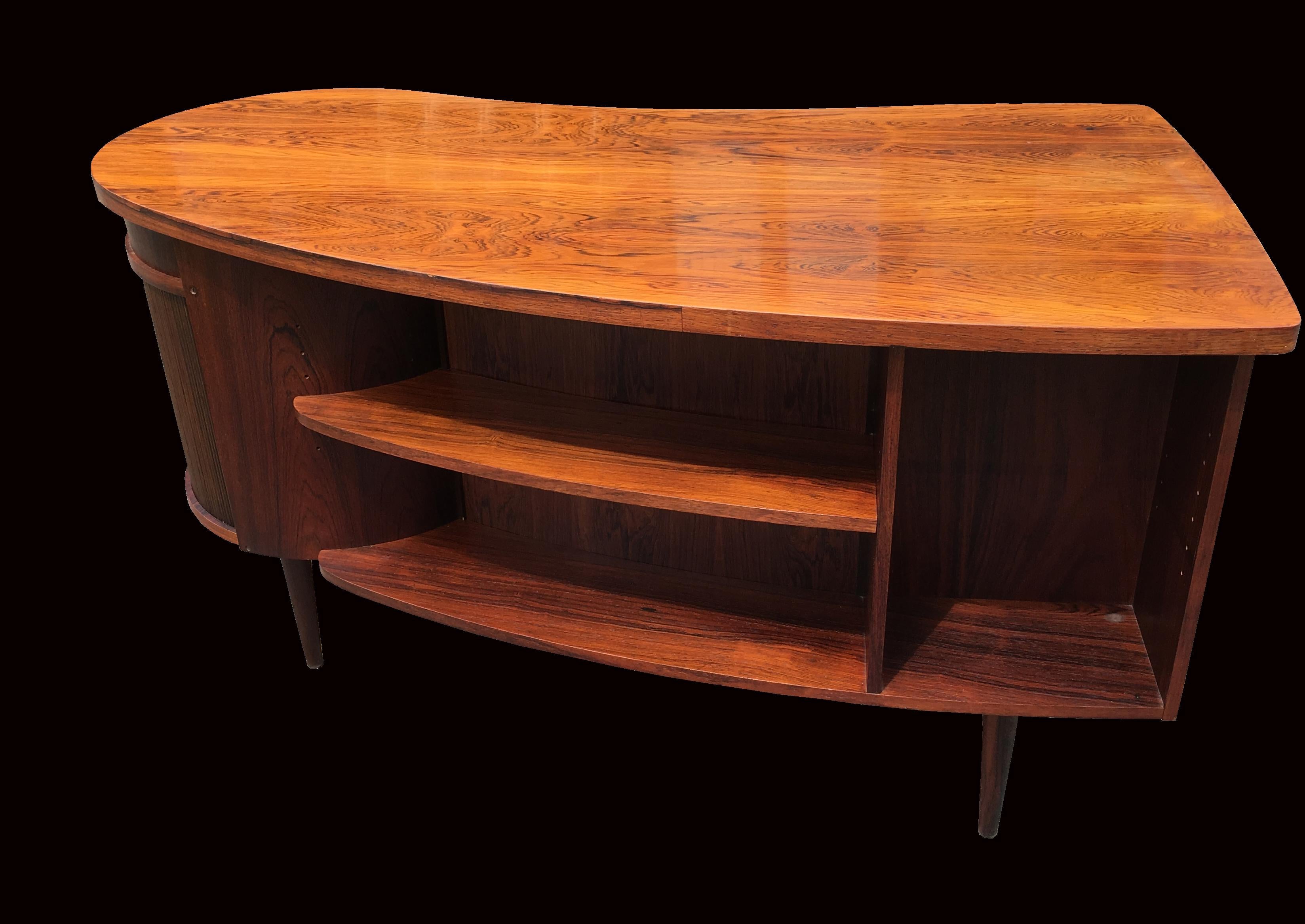 Rosewood Model 54 Desk by Kai Kristiansen for FM Mobler In Good Condition In Little Burstead, Essex