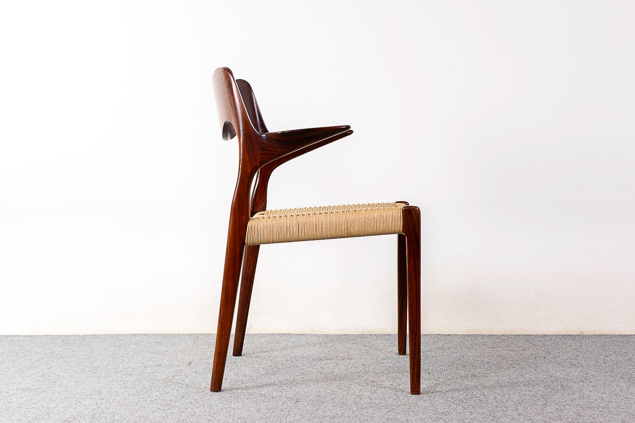 Mid-20th Century Rosewood Model 55 Armchair by Niels Otto Moller