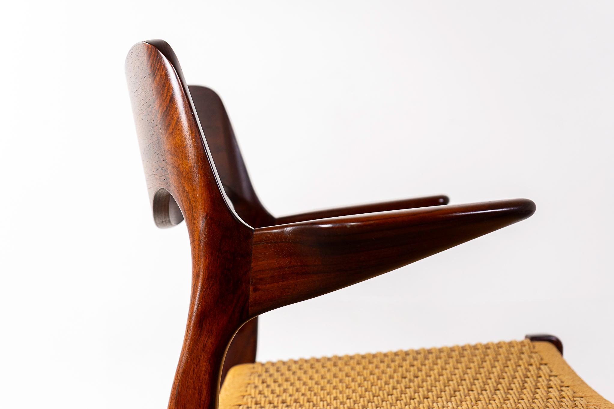 Mid-20th Century Rosewood Model 55 Armchair by Niels Otto Moller