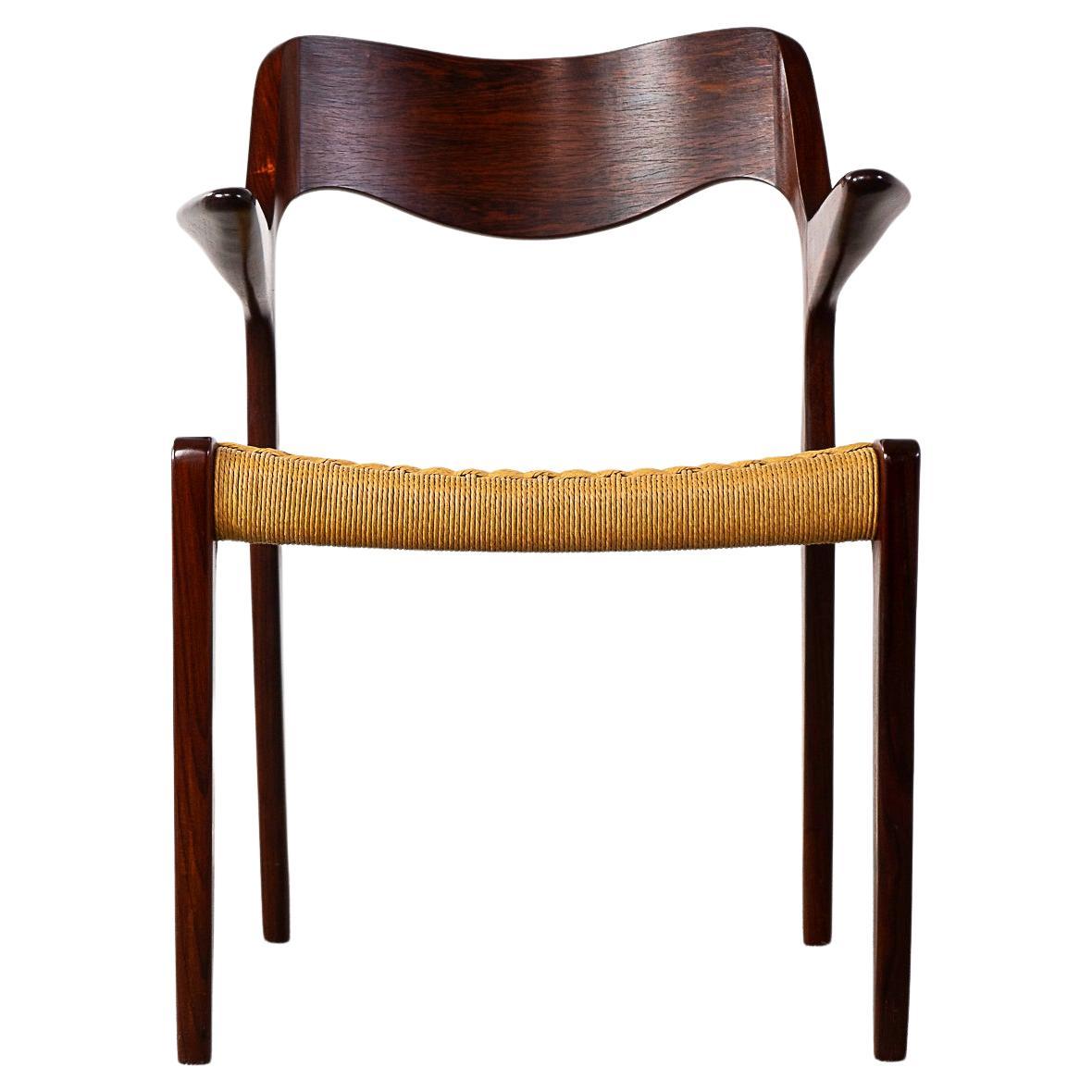 Rosewood Model 55 Armchair by Niels Otto Moller For Sale