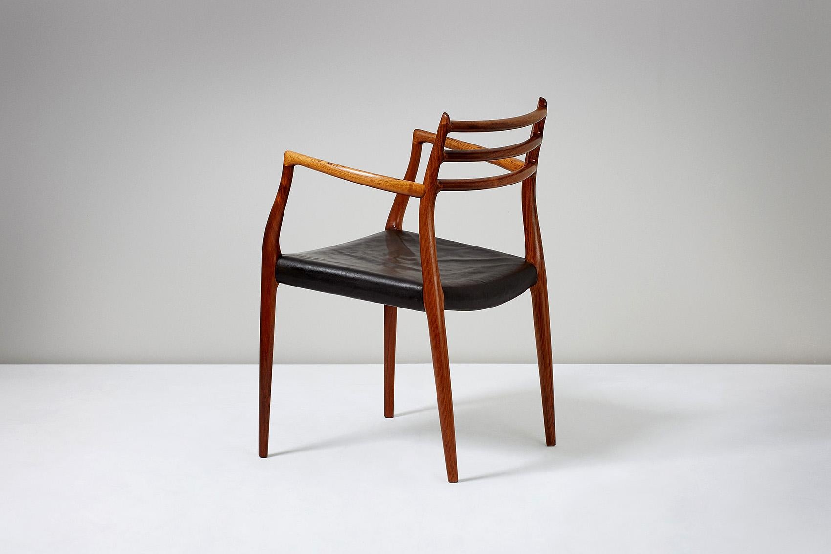 Scandinavian Modern Rosewood Model 62 Armchair by Niels Møller, 1962