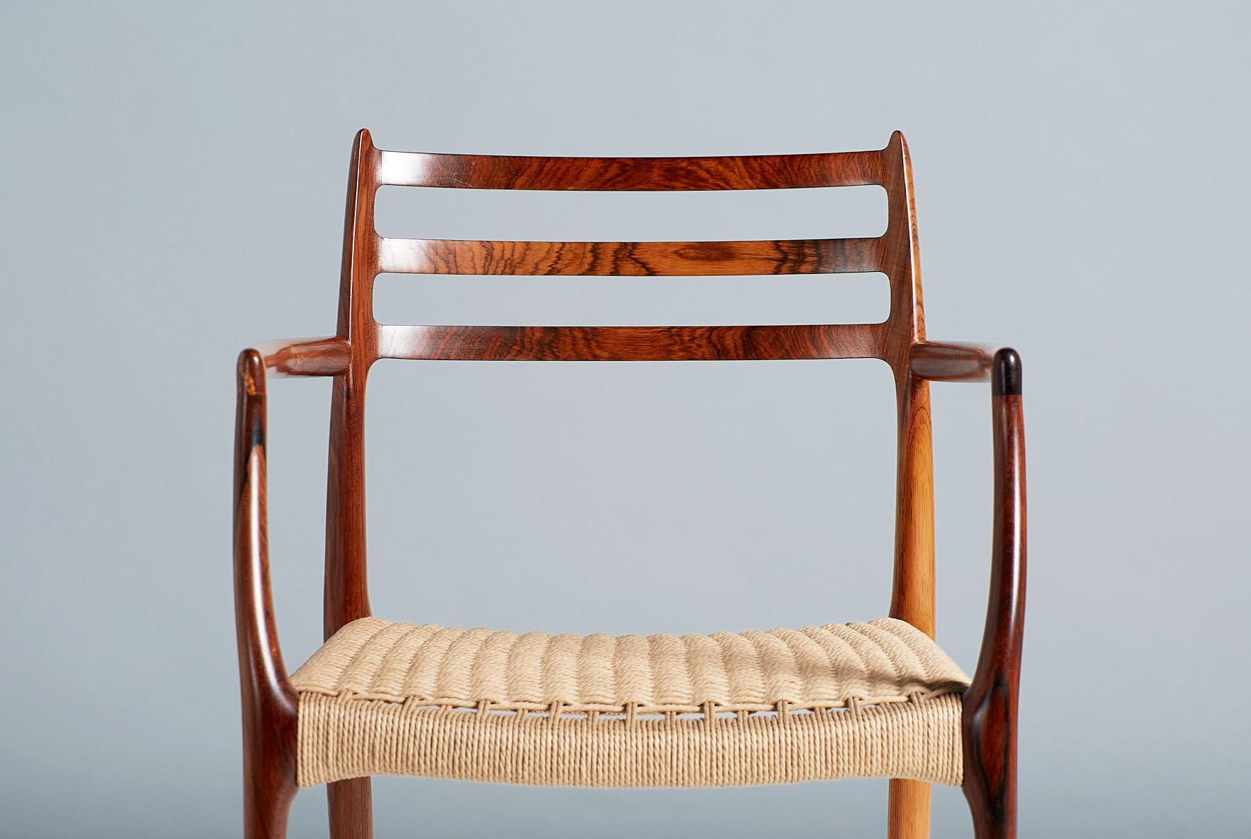 Scandinavian Modern Rosewood Model 62 Armchair by Niels Moller, 1962