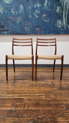 Beistellstühle aus Rosenholz, Modell 78, von Niels Moller, Paar