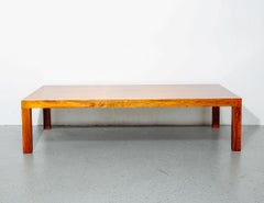 Rosewood Modernist Low Coffee Table in Parsons Style