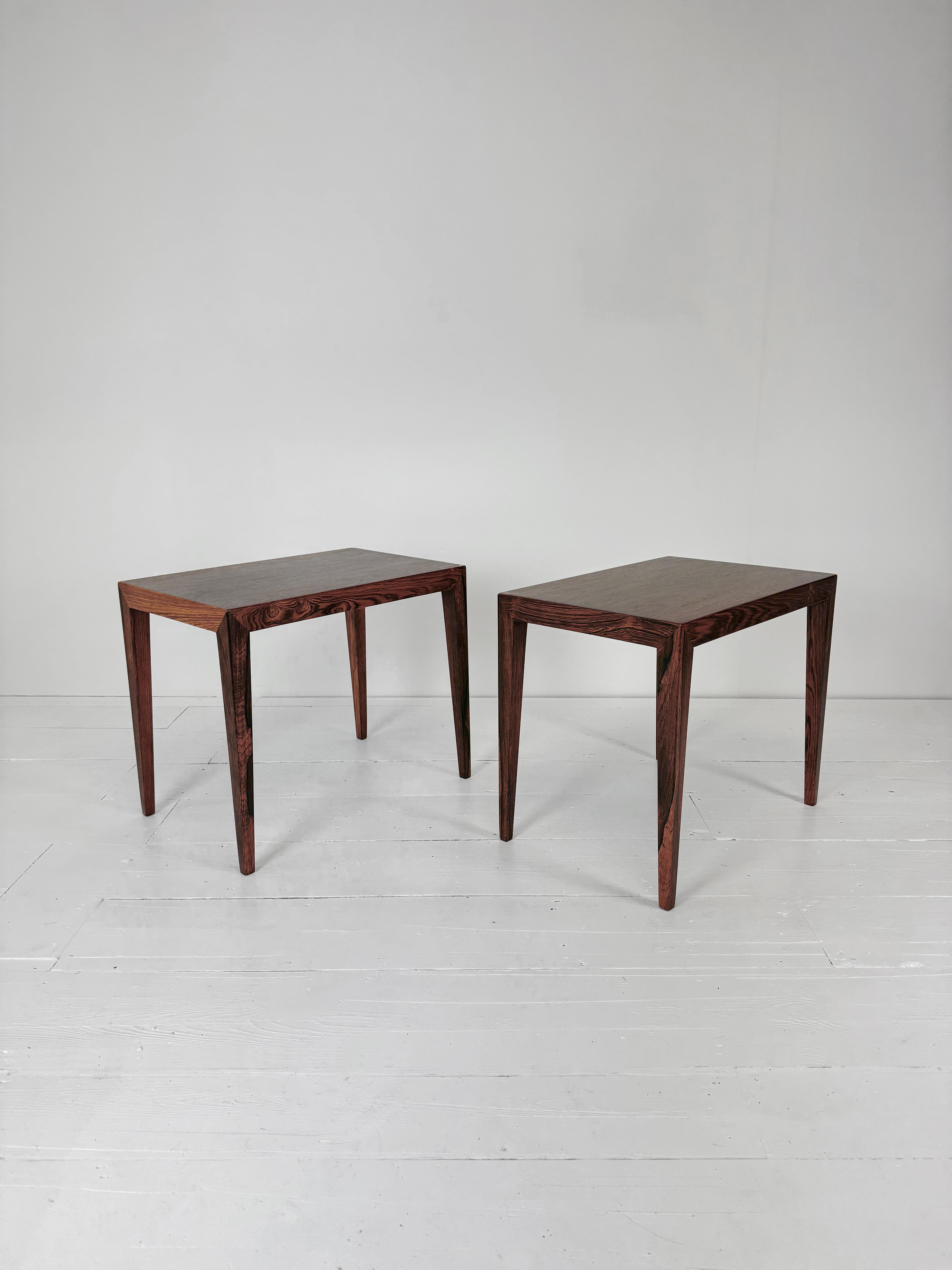 Ensemble de tables gigognes en bois de rose brésilien par Severin Hansen pour les années 1960 en vente 1