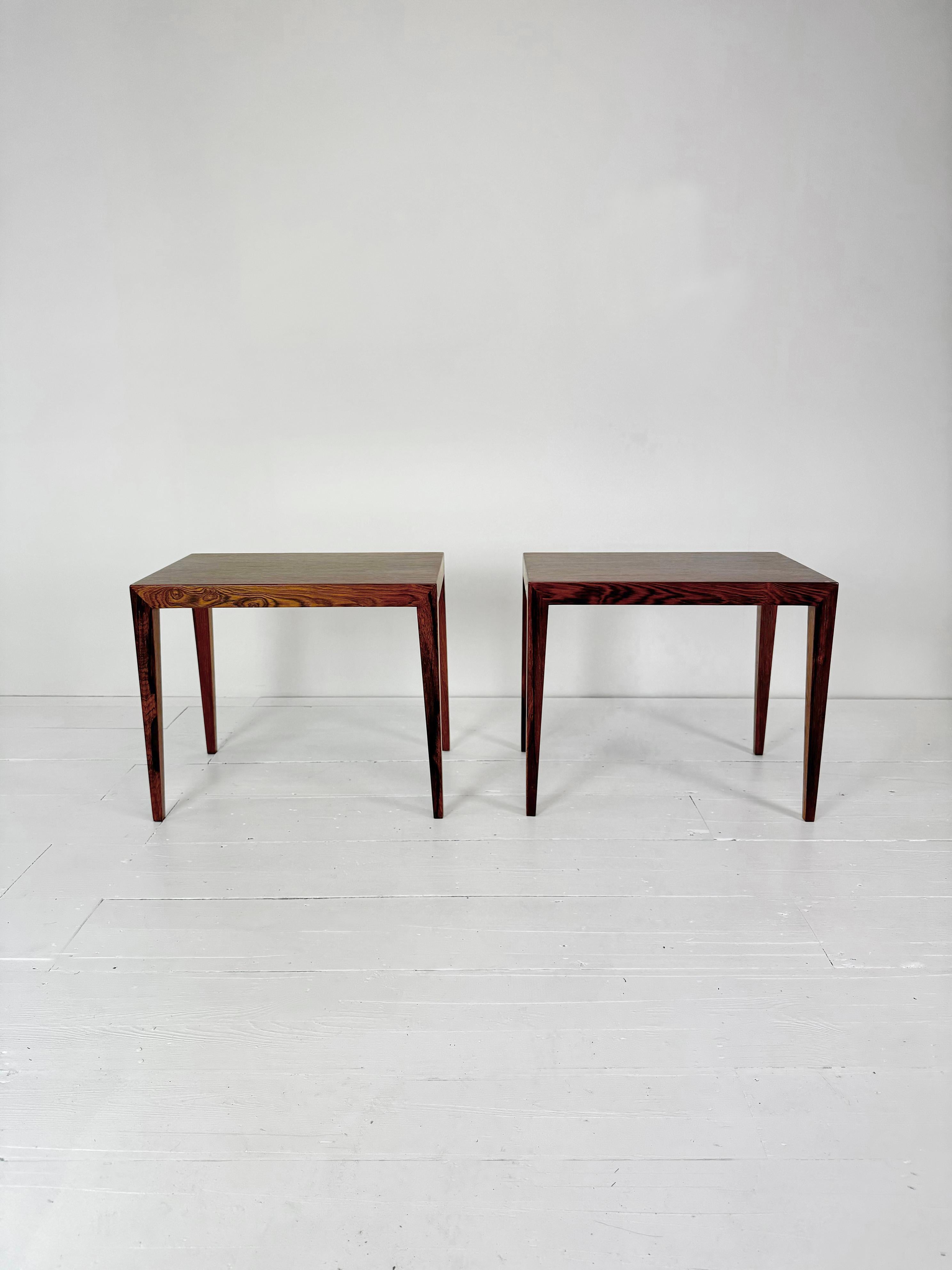 Mid-20th Century Rosewood Nesting Table Set by Severin Hansen for Haslev c.1960's For Sale