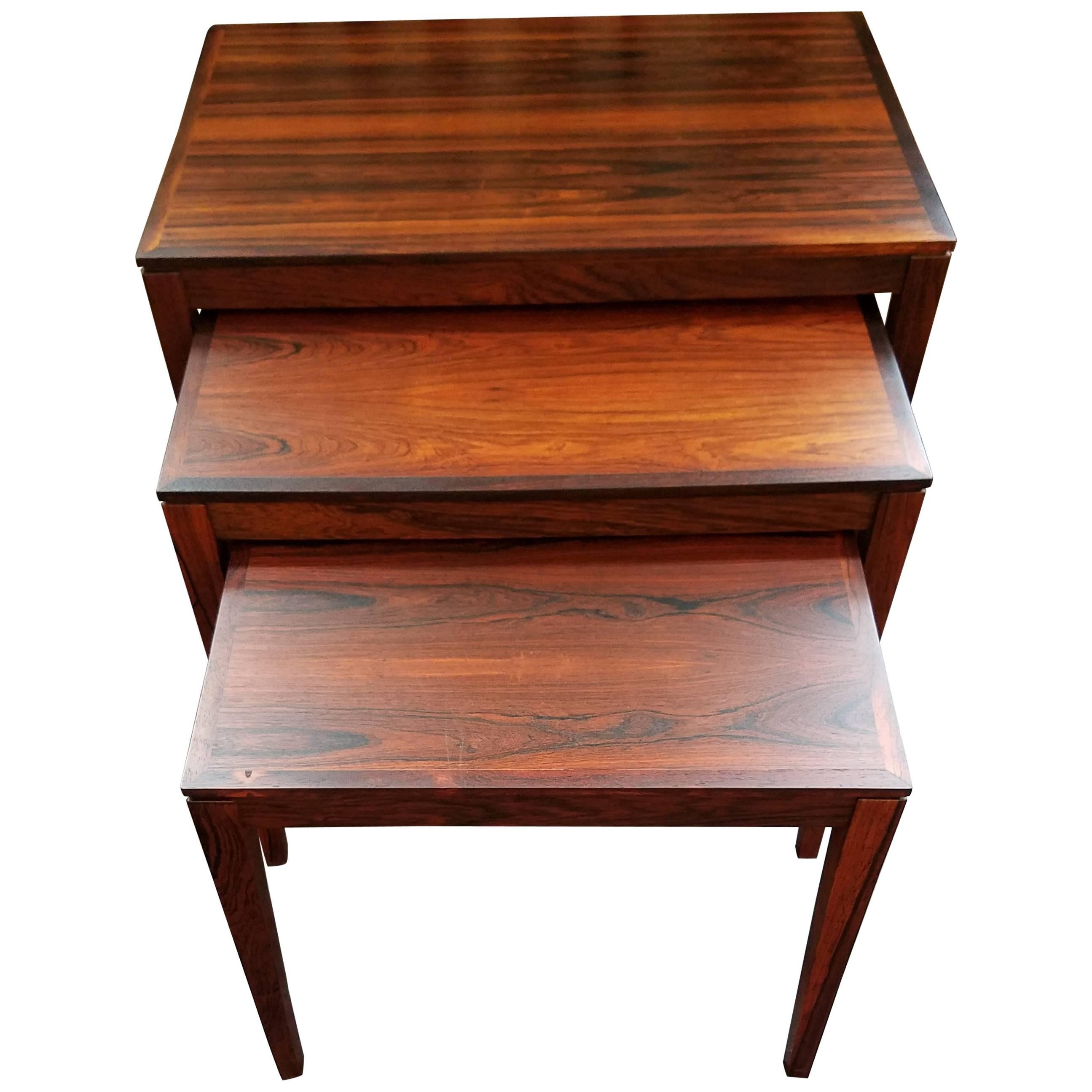 Rosewood Nesting Tables by Bent Silberg Mobler