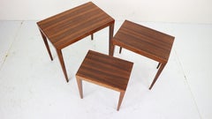 Rosewood Nesting Tables by Severin Hansen for Haslev Møbelfabrik Denmark, 1960
