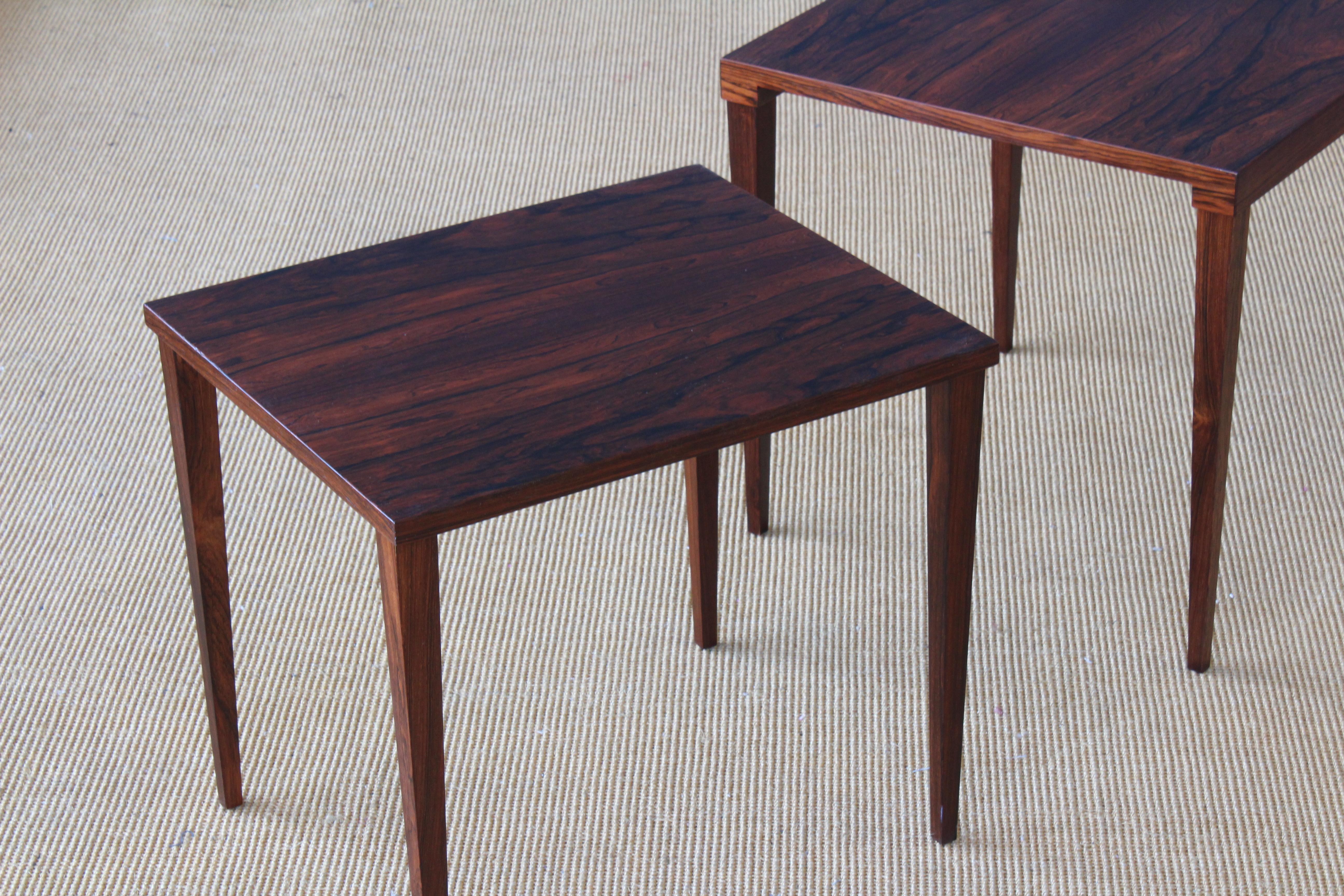 Rosewood Nesting Tables, Denmark, 1950s 1