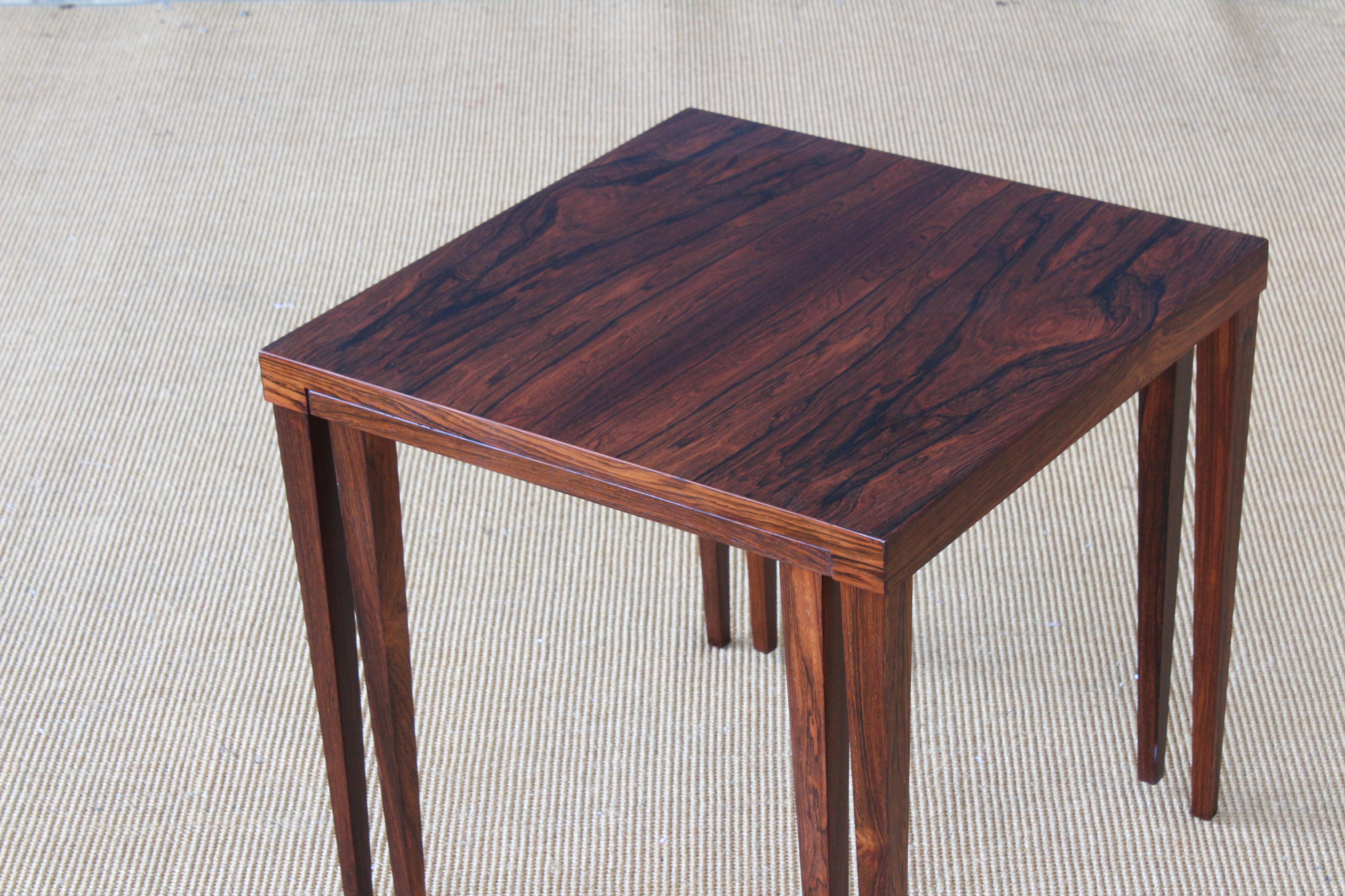 Rosewood Nesting Tables, Denmark, 1950s 2