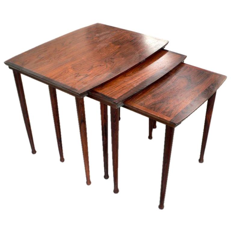Rosewood Nesting Tables For Sale at 1stDibs