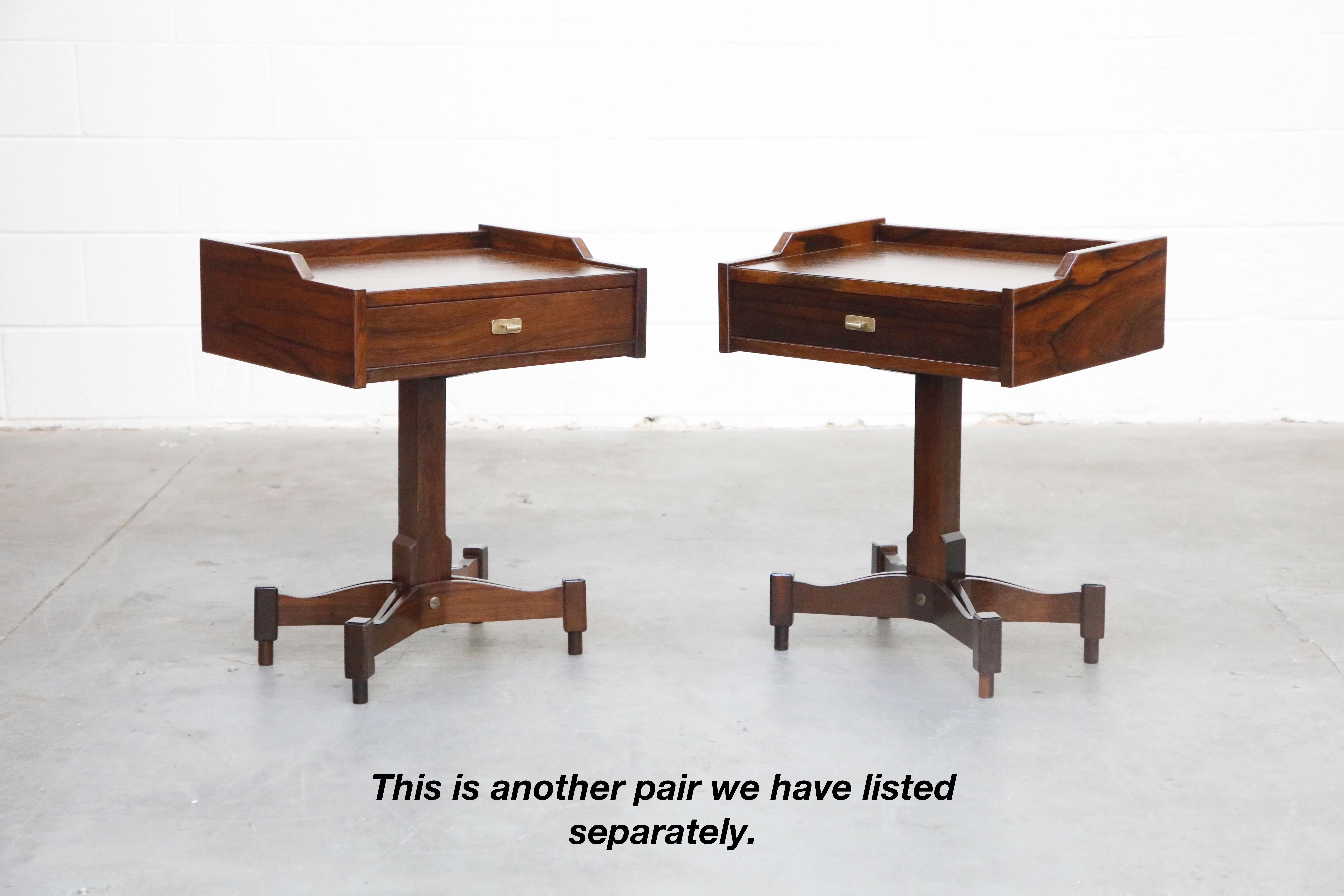 Rosewood Nightstands by Claudio Salocchi for Sormani, Italy, c 1960s 13