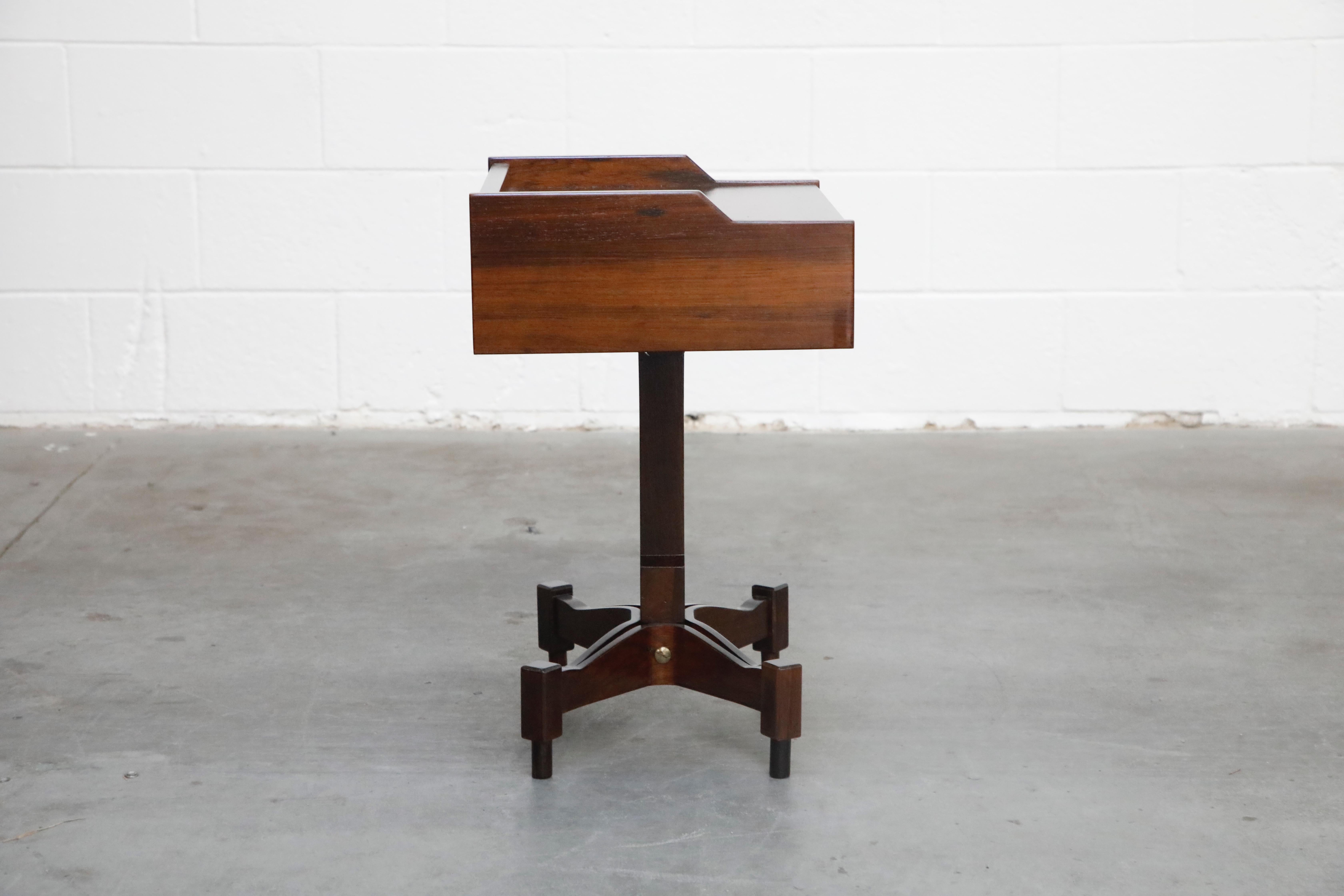 Rosewood Nightstands by Claudio Salocchi for Sormani, Italy, c 1960s In Excellent Condition In Los Angeles, CA