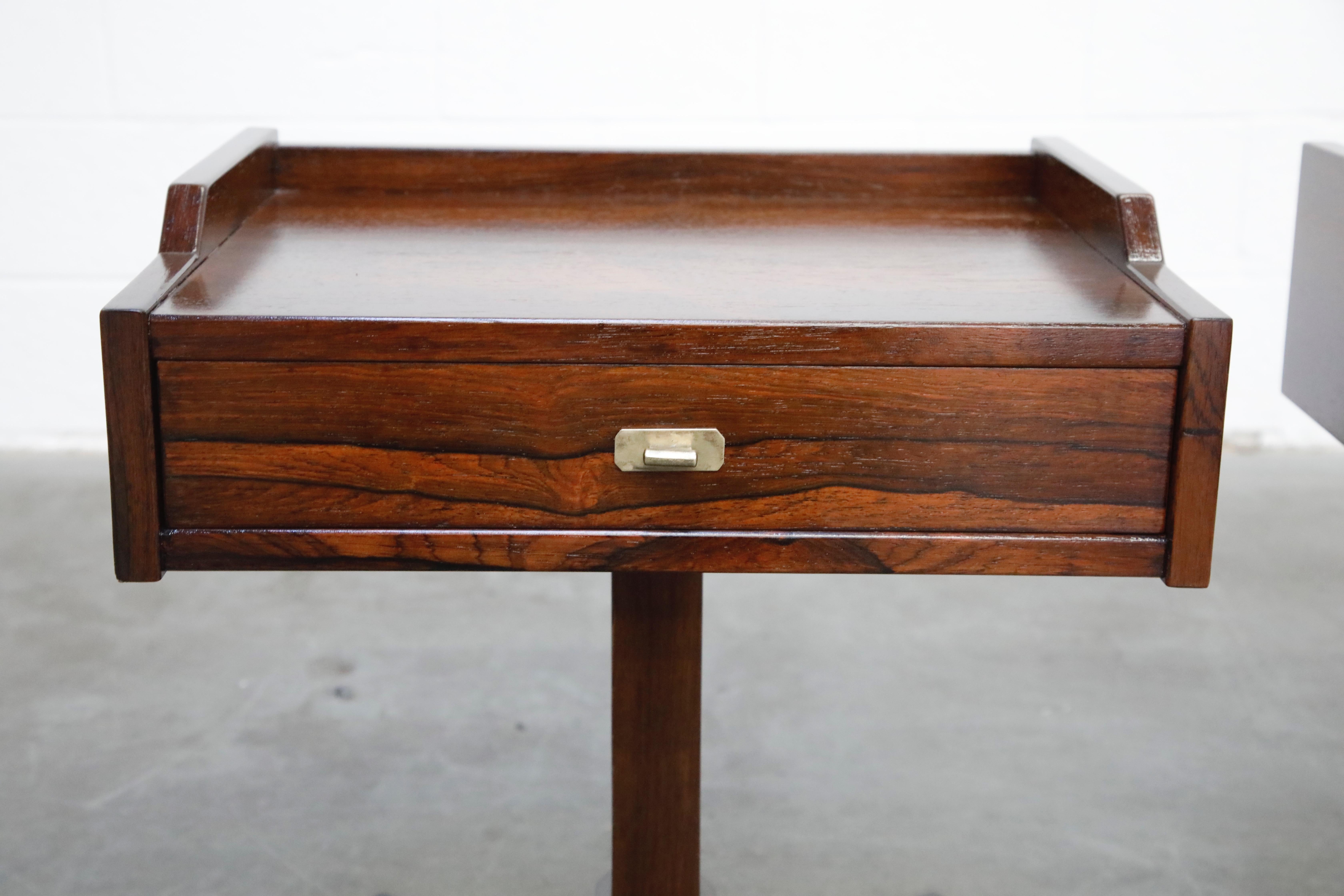 Rosewood Nightstands by Claudio Salocchi for Sormani, Italy, c 1960s 1