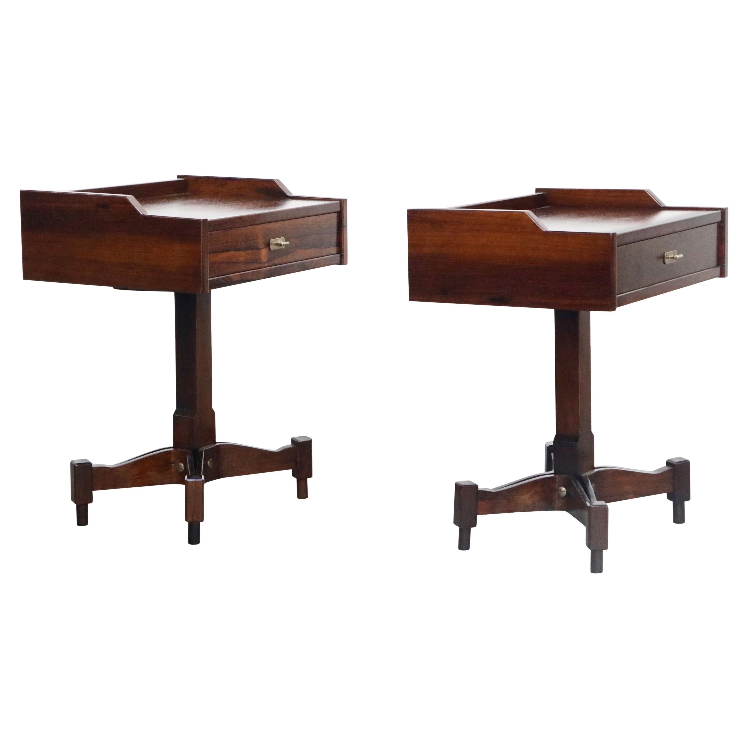 Rosewood Nightstands by Claudio Salocchi for Sormani, Italy, c 1960s