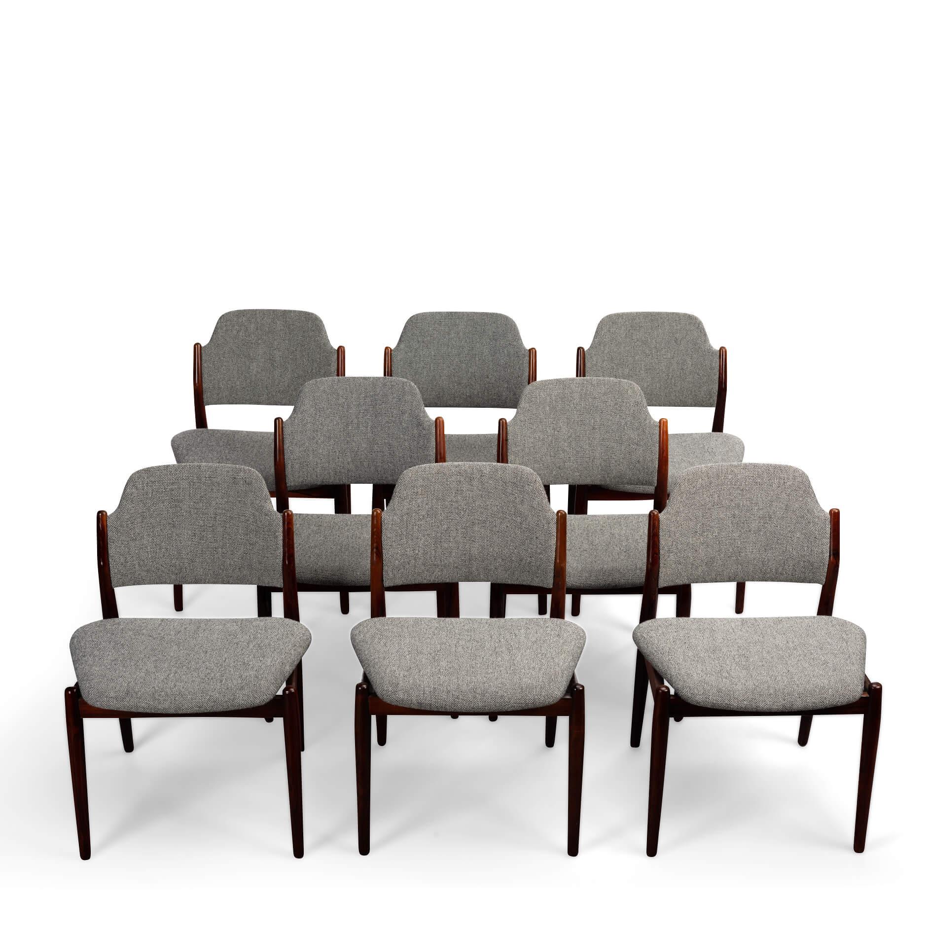 Rosewood No. 62 Dining Chairs by Arne Vodder for Sibast, 1950s, Set of 8 For Sale 8