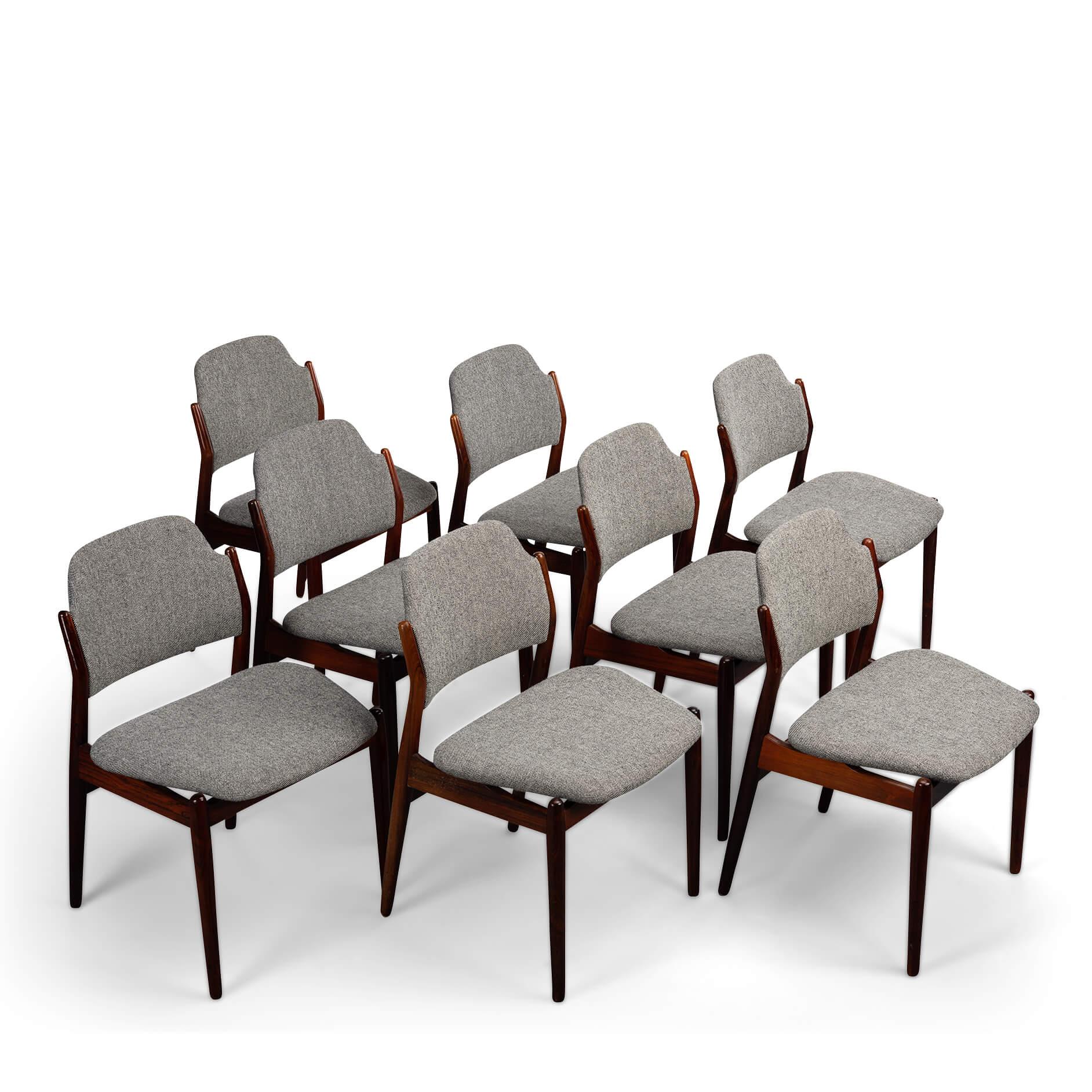 Rosewood No. 62 Dining Chairs by Arne Vodder for Sibast, 1950s, Set of 8 For Sale 9