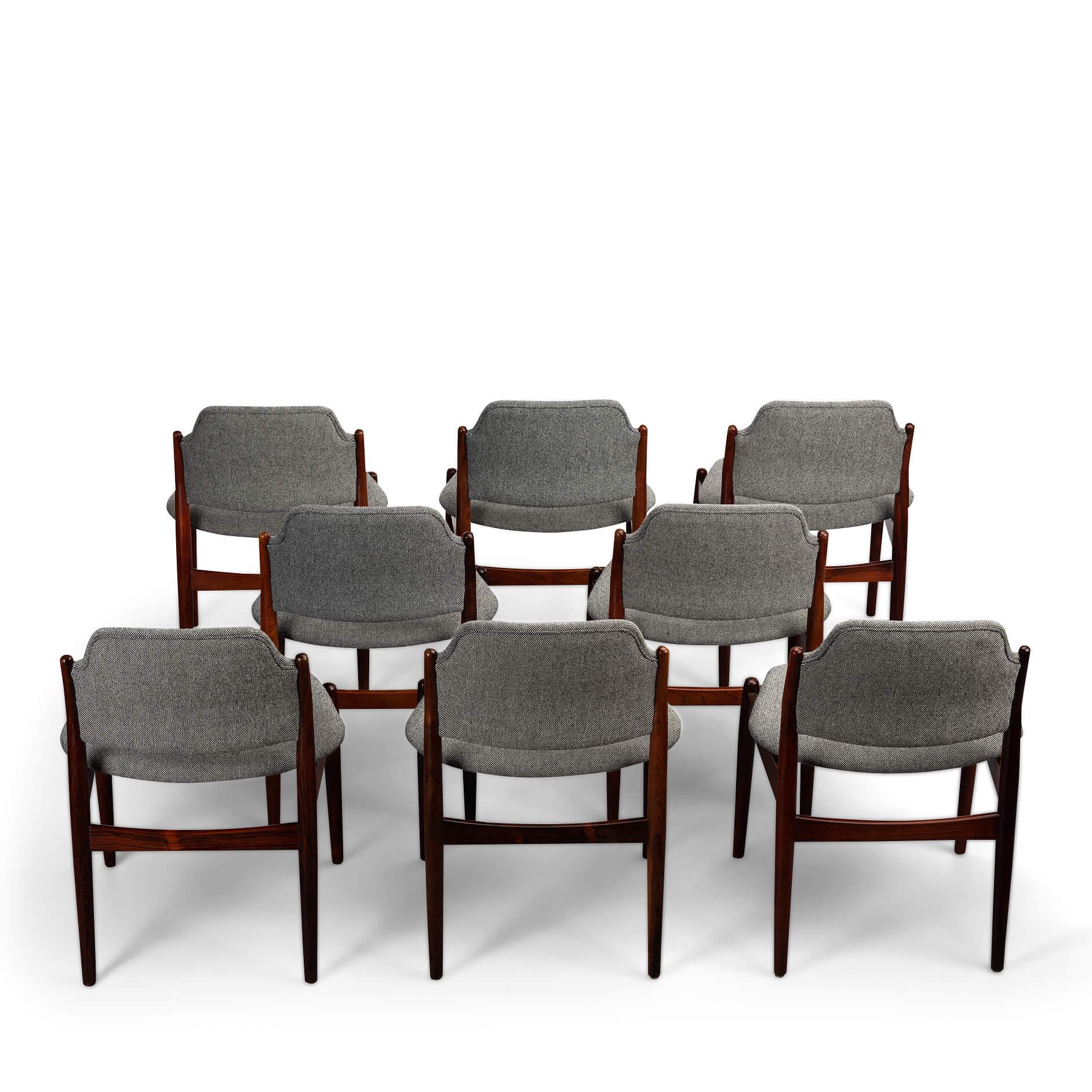 Rosewood No. 62 Dining Chairs by Arne Vodder for Sibast, 1950s, Set of 8 For Sale 11