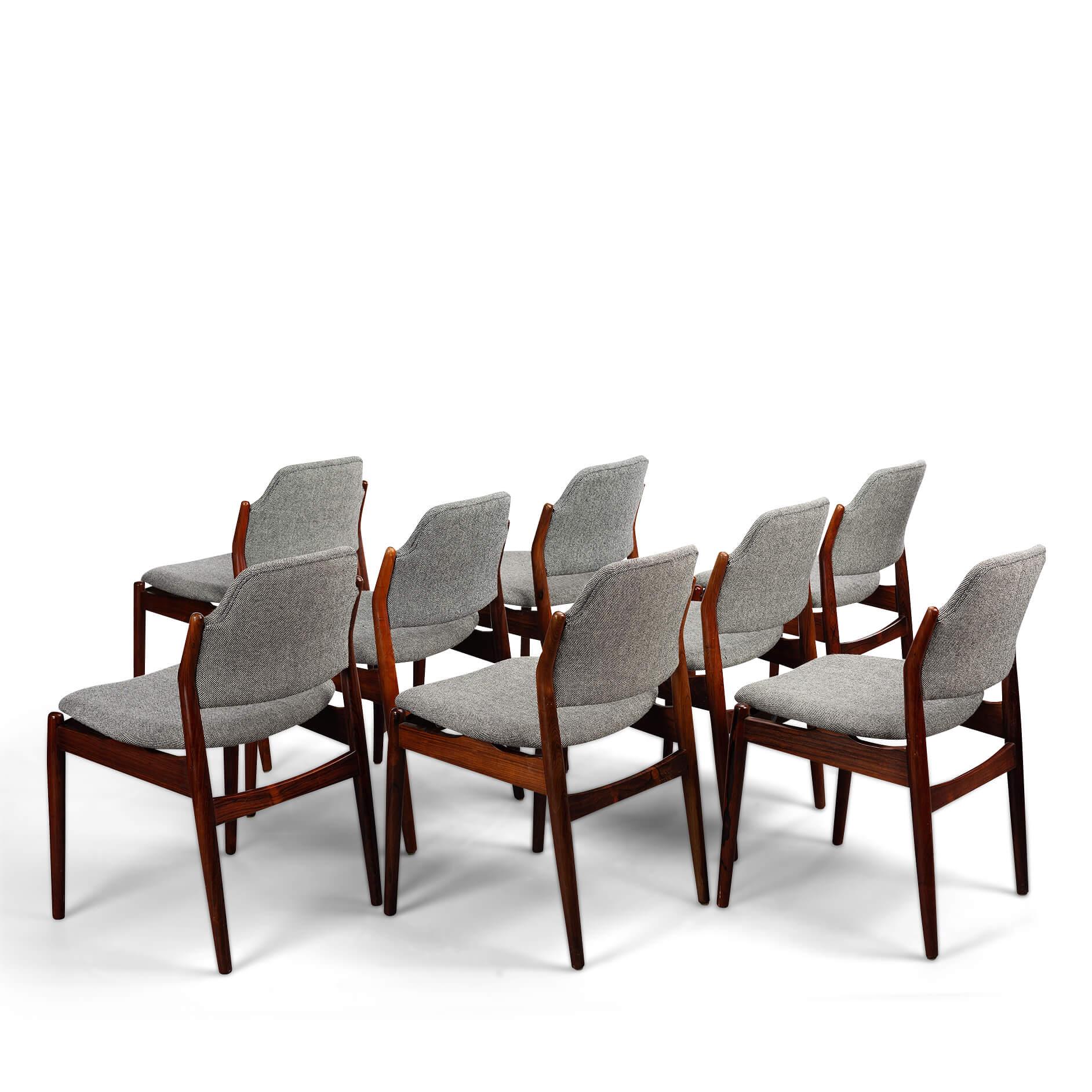 Rosewood No. 62 Dining Chairs by Arne Vodder for Sibast, 1950s, Set of 8 For Sale 12