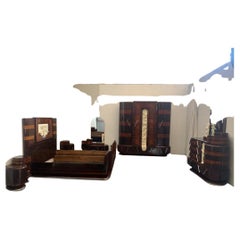 Rosewood Ocean Liner Furniture Suite from Ducrot, 1920s, Set of 7