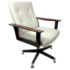 Rosewood Office Armchair, in Leather by Arne Vodder, 1960s