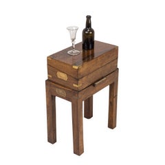 Rosewood Officer's Campaign Writing Slope on Stand, Portable Desk, Wine Table