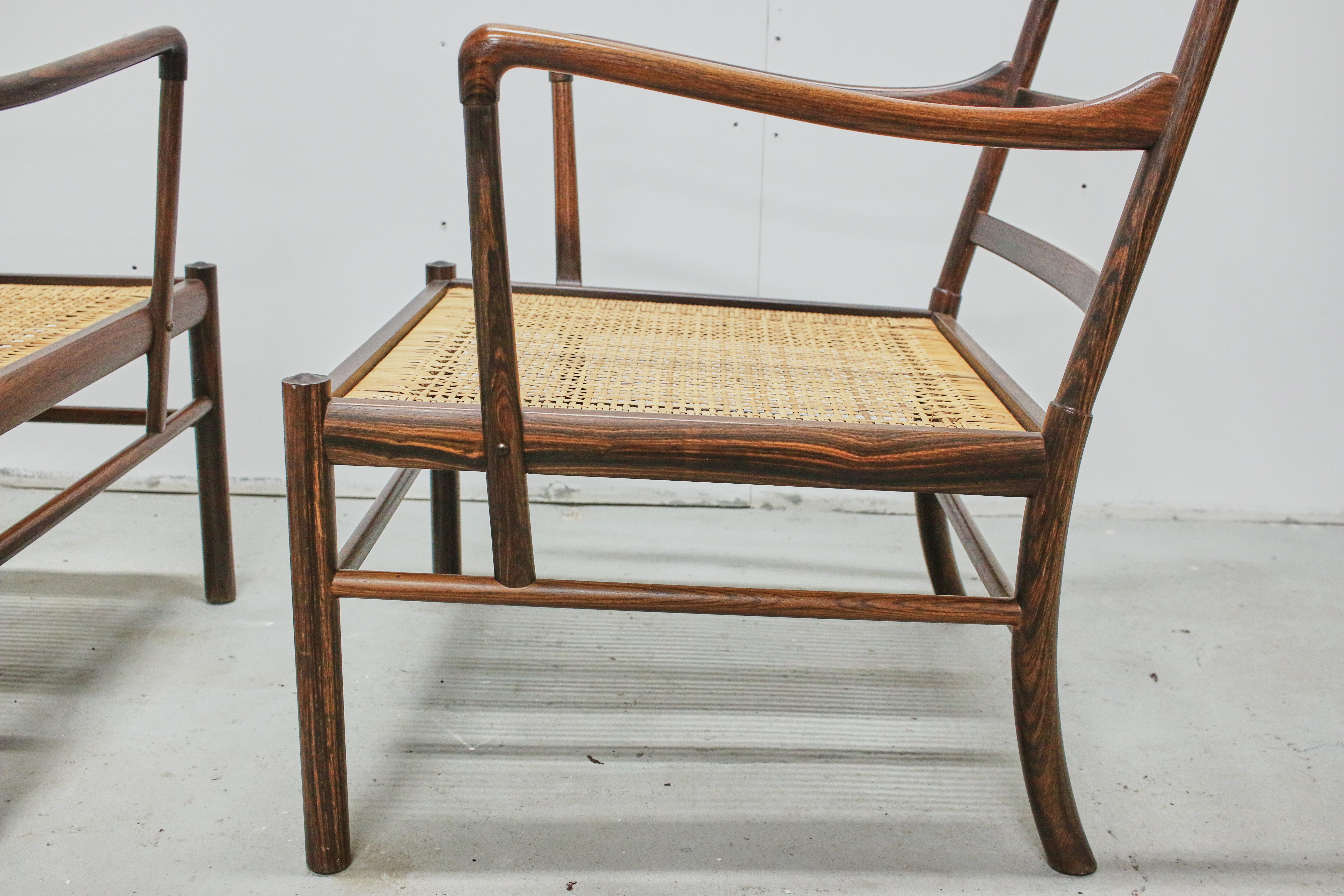 Rosewood Ole Wanscher Colonial Chairs, P. Jeppesens Møbelfabrik, Denmark, 1960s 5
