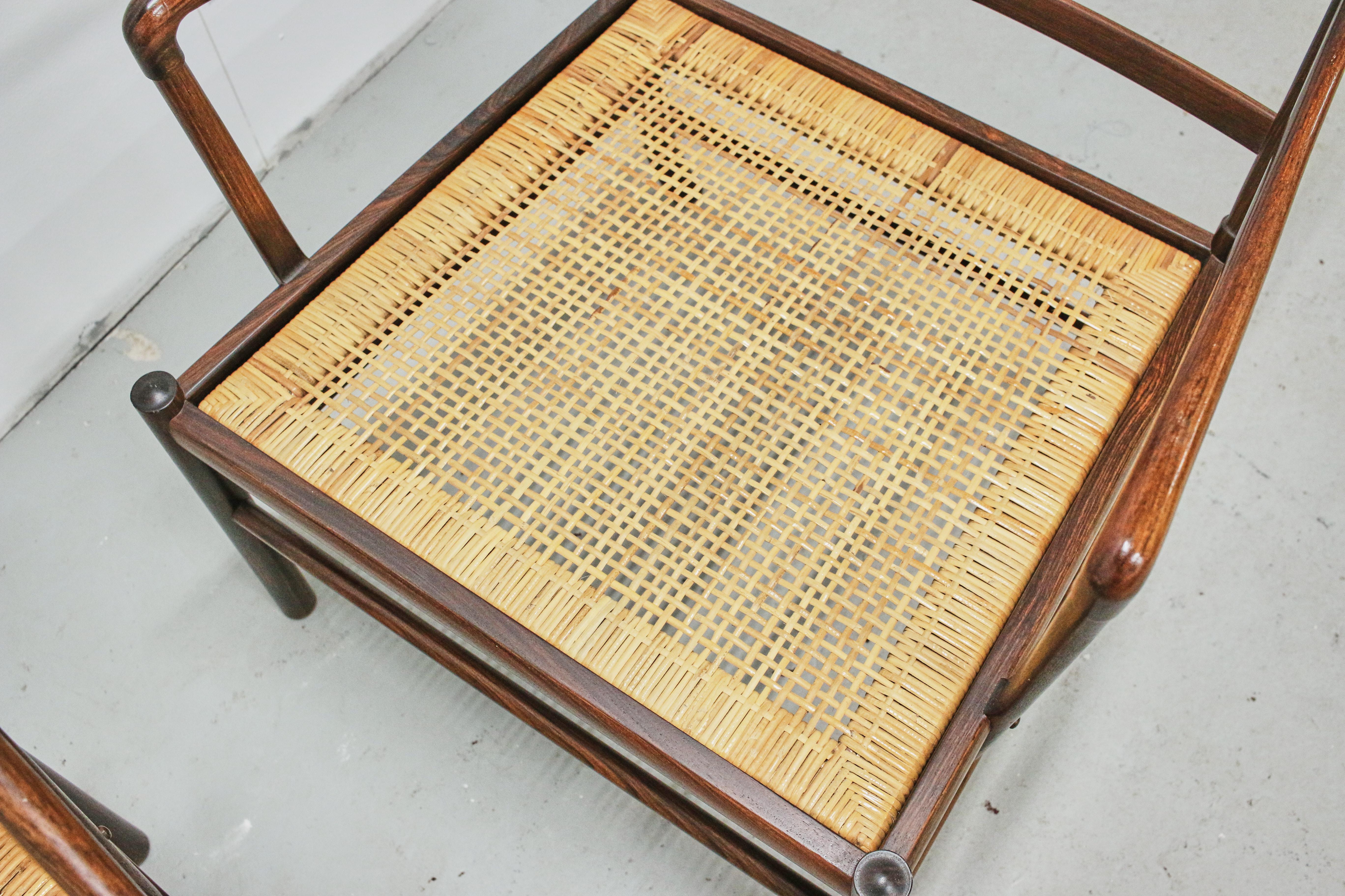 Rosewood Ole Wanscher Colonial Chairs, P. Jeppesens Møbelfabrik, Denmark, 1960s 7