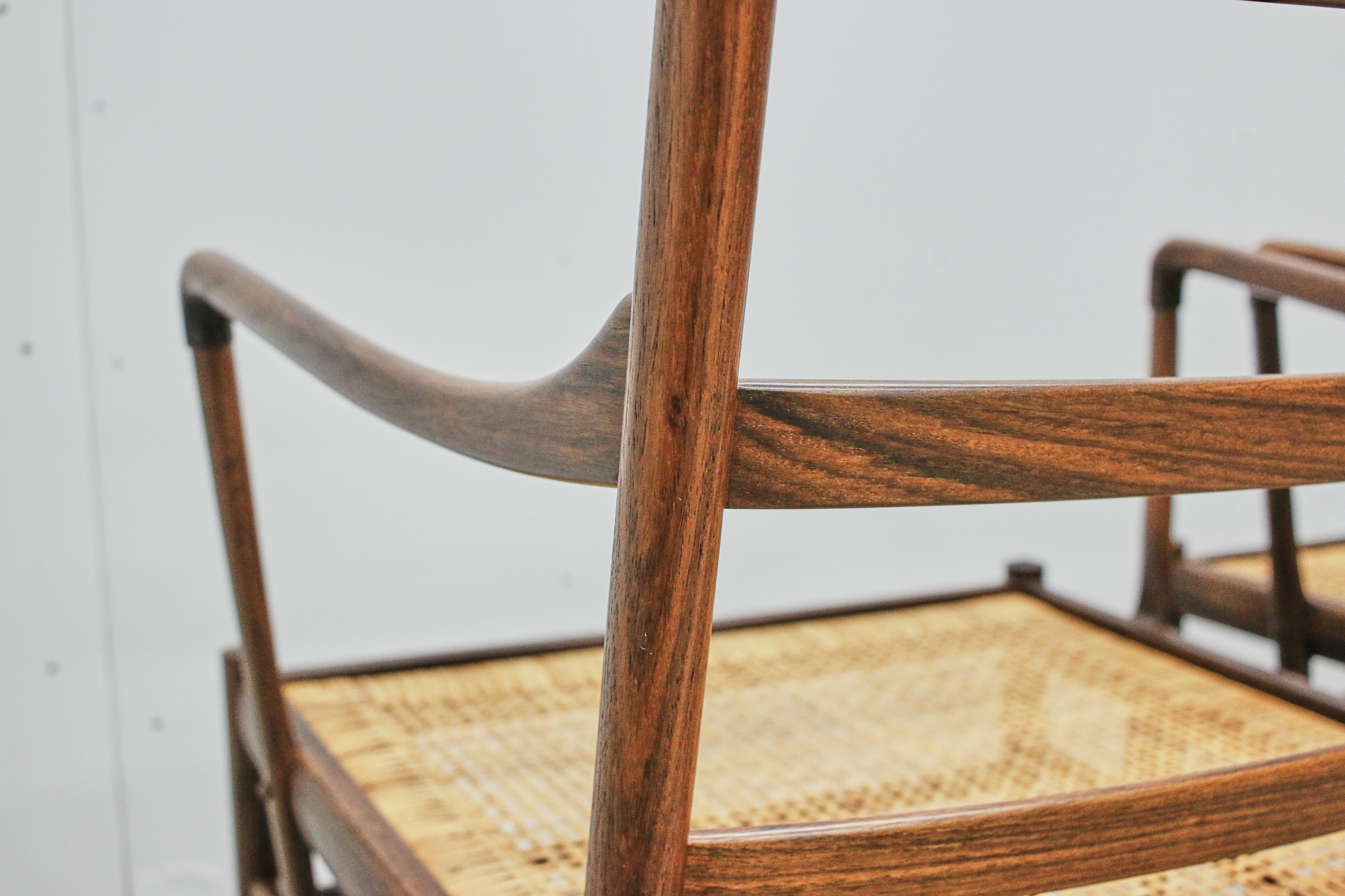 Rosewood Ole Wanscher Colonial Chairs, P. Jeppesens Møbelfabrik, Denmark, 1960s 2