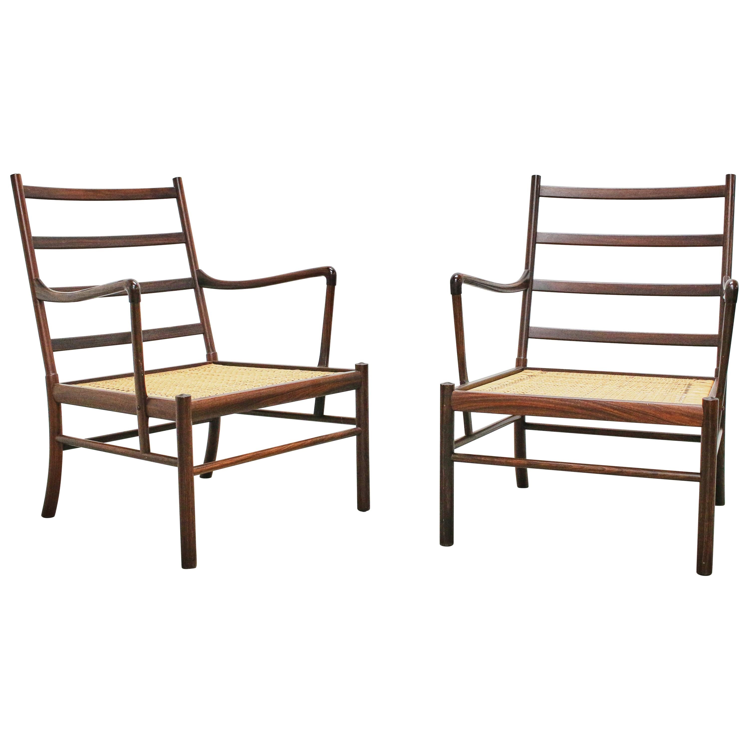 Rosewood Ole Wanscher Colonial Chairs, P. Jeppesens Møbelfabrik, Denmark, 1960s