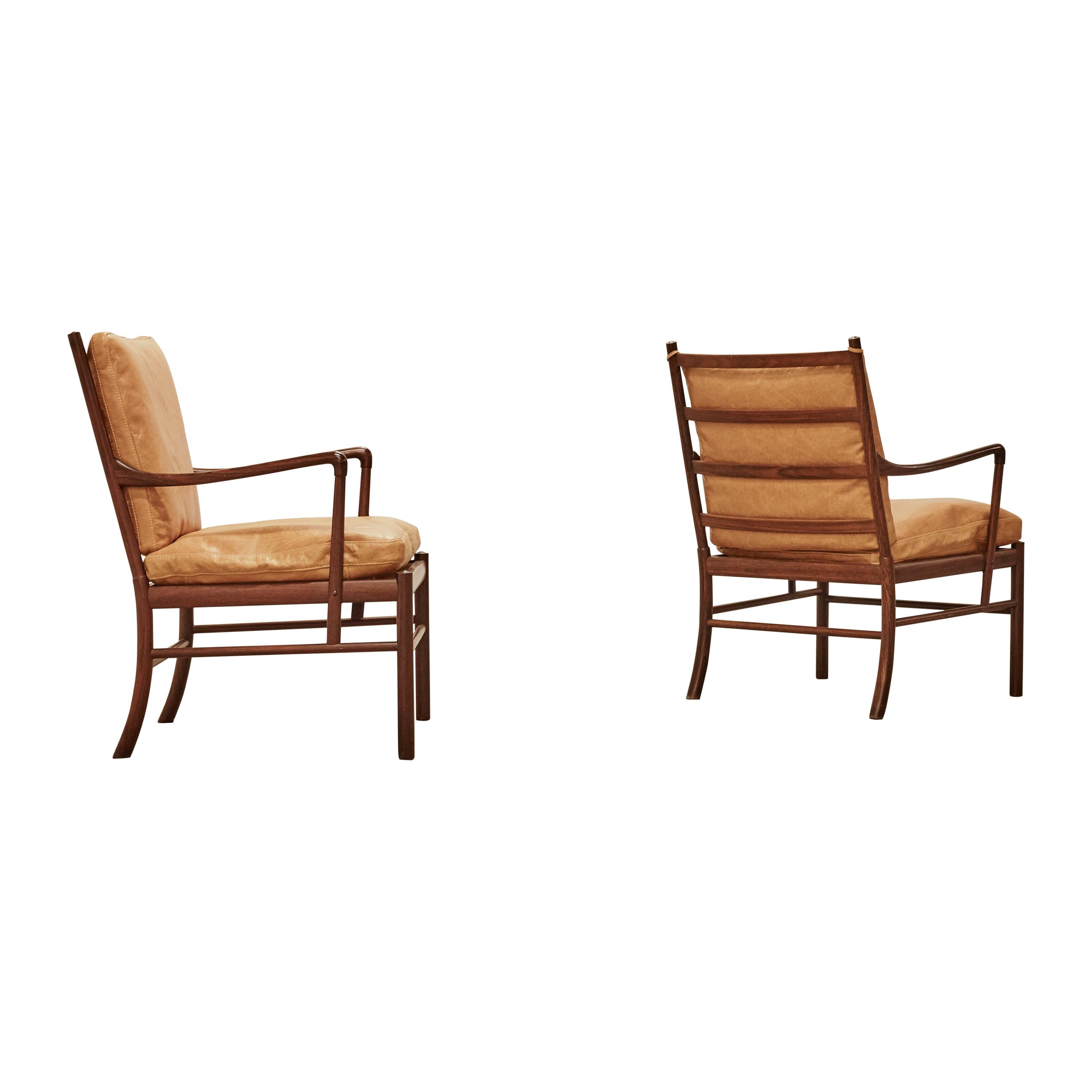 Rosewood Ole Wanscher Colonial Chairs, P. Jeppesens Møbelfabrik, Denmark, 1960s