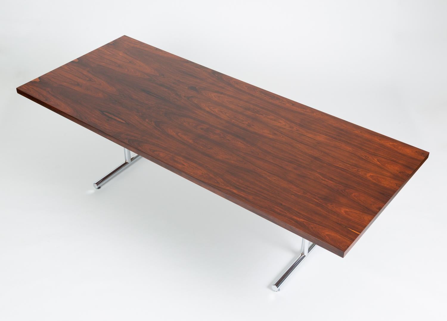 Mid-Century Modern Rosewood Omega Desk-Dining Table by Hans Eichenberger for Hausmann and Hausmann